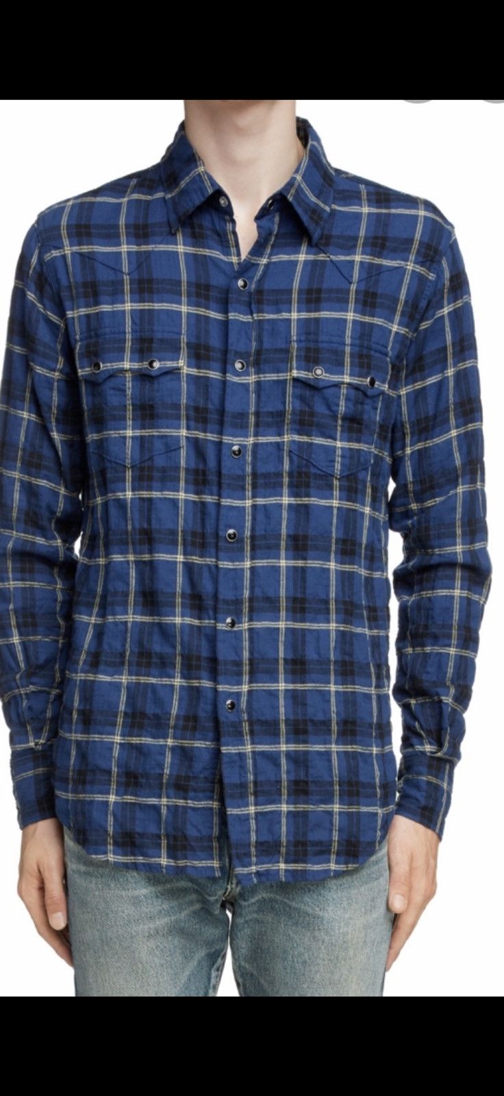 Saint Laurent Paris Saint Laurent mens wrinkle western shirt. XL. $890 Size US XL / EU 56 / 4 - 1 Thumbnail