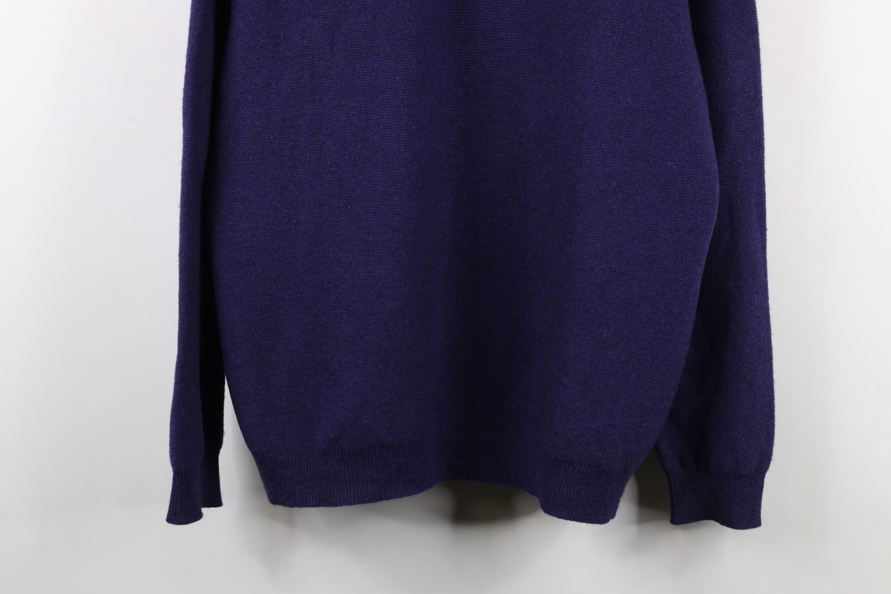 Vintage Kinross Cashmere Blank Cashmere Knit Half Zip Sweater Purple Size US XL / EU 56 / 4 - 3 Thumbnail