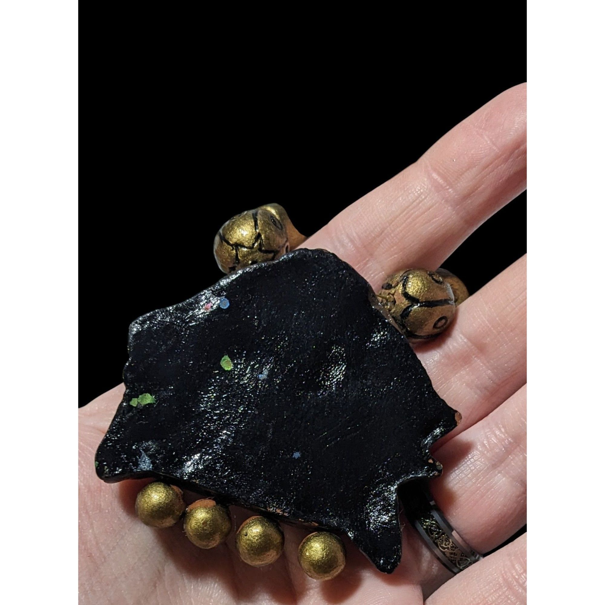 Other Vintage Terra Cotta Gold And Black Bird Beaded Pendant Neckl Size ONE SIZE - 4 Thumbnail