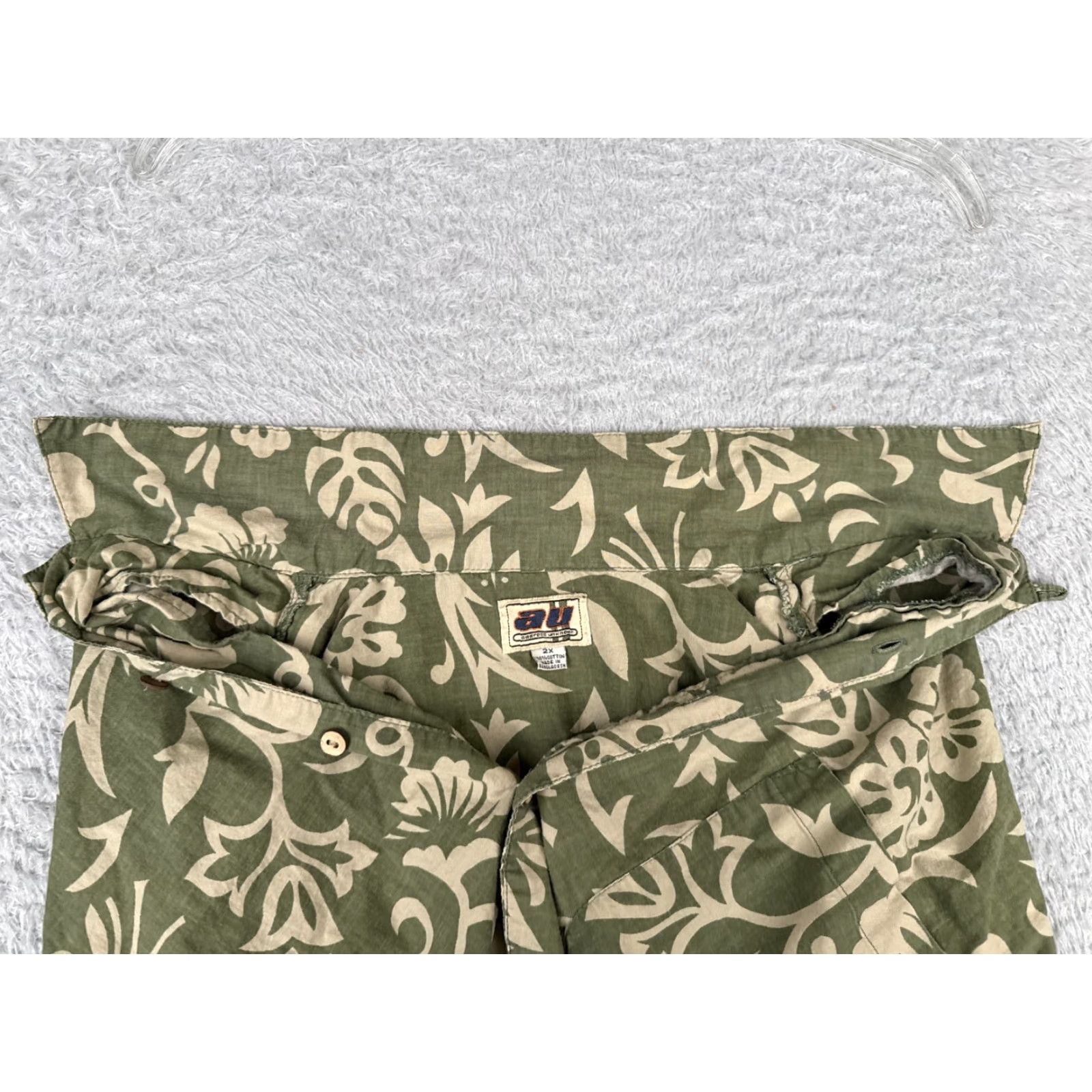 Vintage Address Unknown Shirt Mens 2XL Green Floral Hawaiian Button-Up Shirt Size US XXL / EU 58 / 5 - 2 Thumbnail