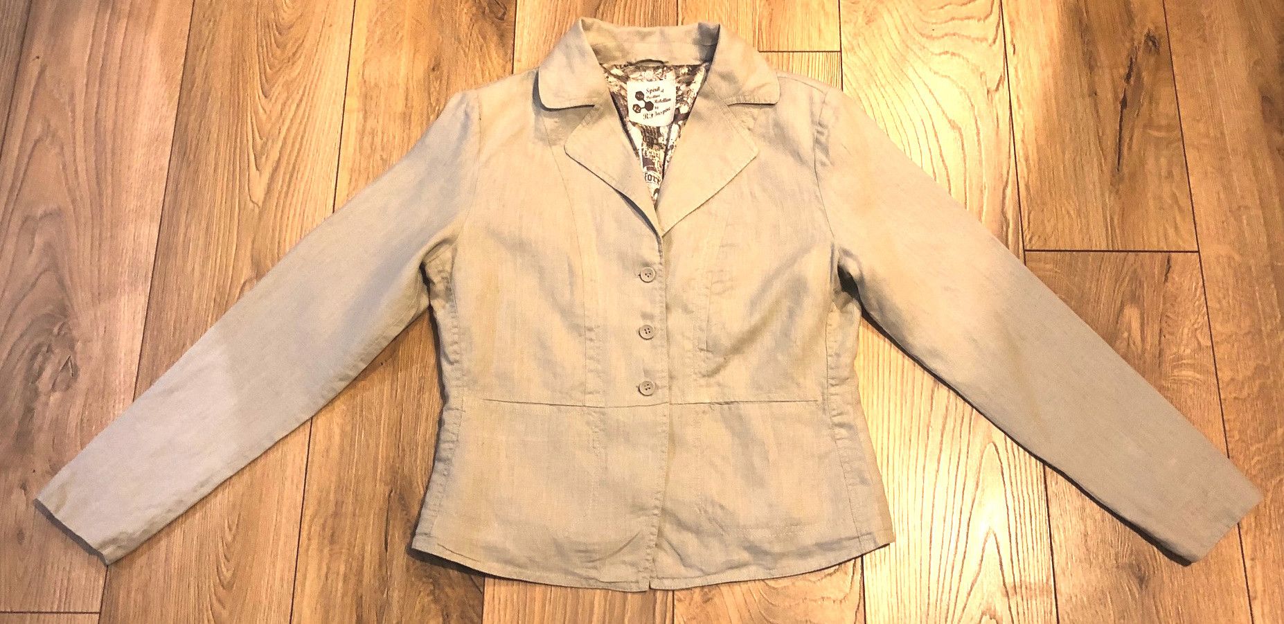 Vintage Women's linen jacket, size 42, cream Size XL / US 12-14 / IT 48-50 - 7 Thumbnail