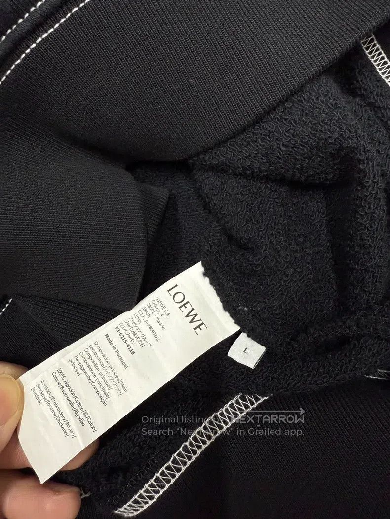 Loewe Loewe Classic Lettering Embroidered Hoodie Size US L / EU 52-54 / 3 - 3 Thumbnail