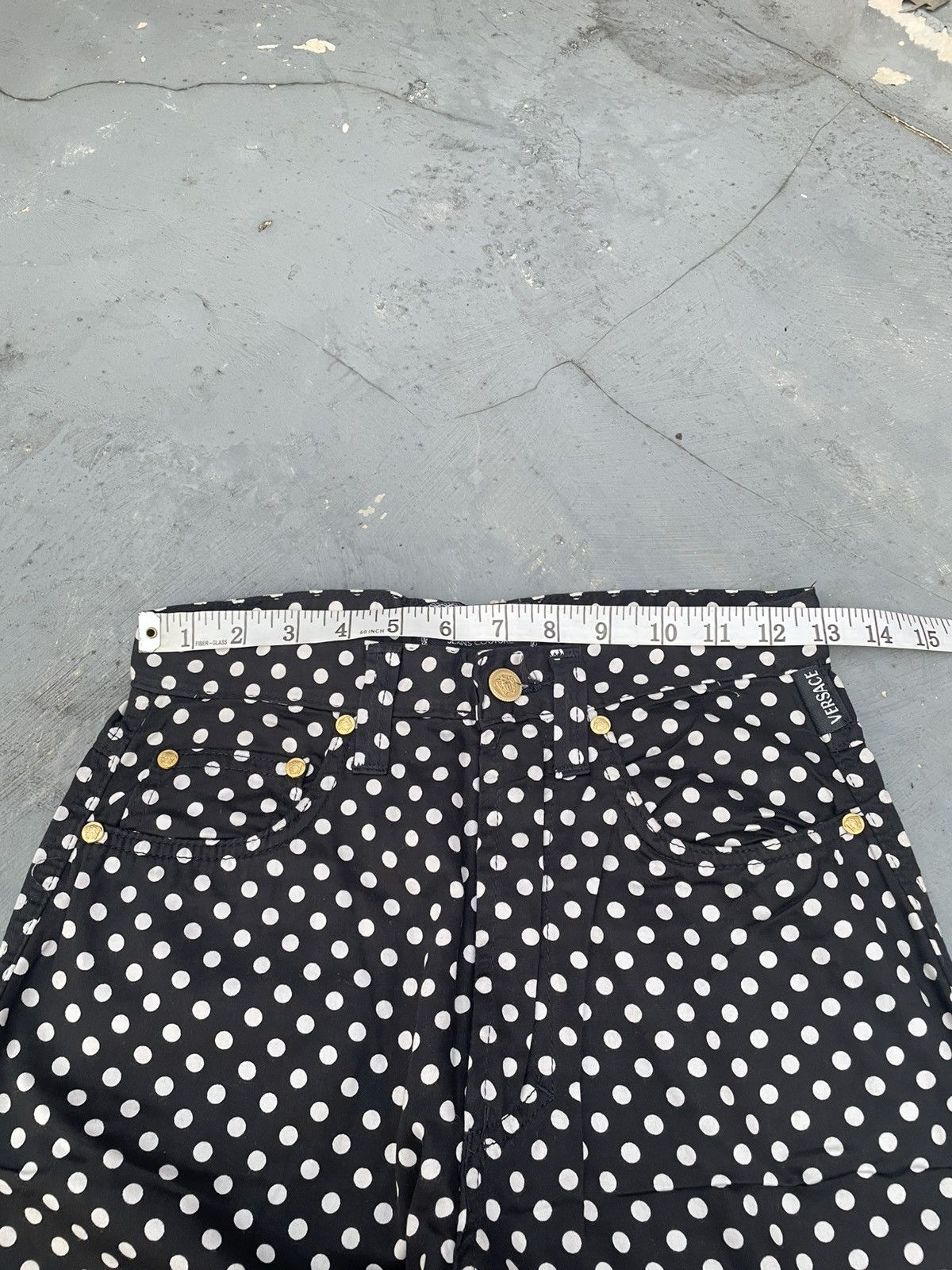 Versace × Versace Jeans Couture × Versus Versace Versace Jeans Couture Black Polka Dot Trousers Size US 28 / EU 44 - 11 Thumbnail