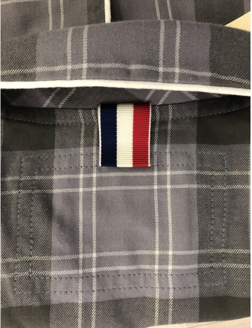 Thom Browne Thom Browne grey/lt grey flannel windowpane check top 2 NWT Size US M / EU 48-50 / 2 - 19 Thumbnail