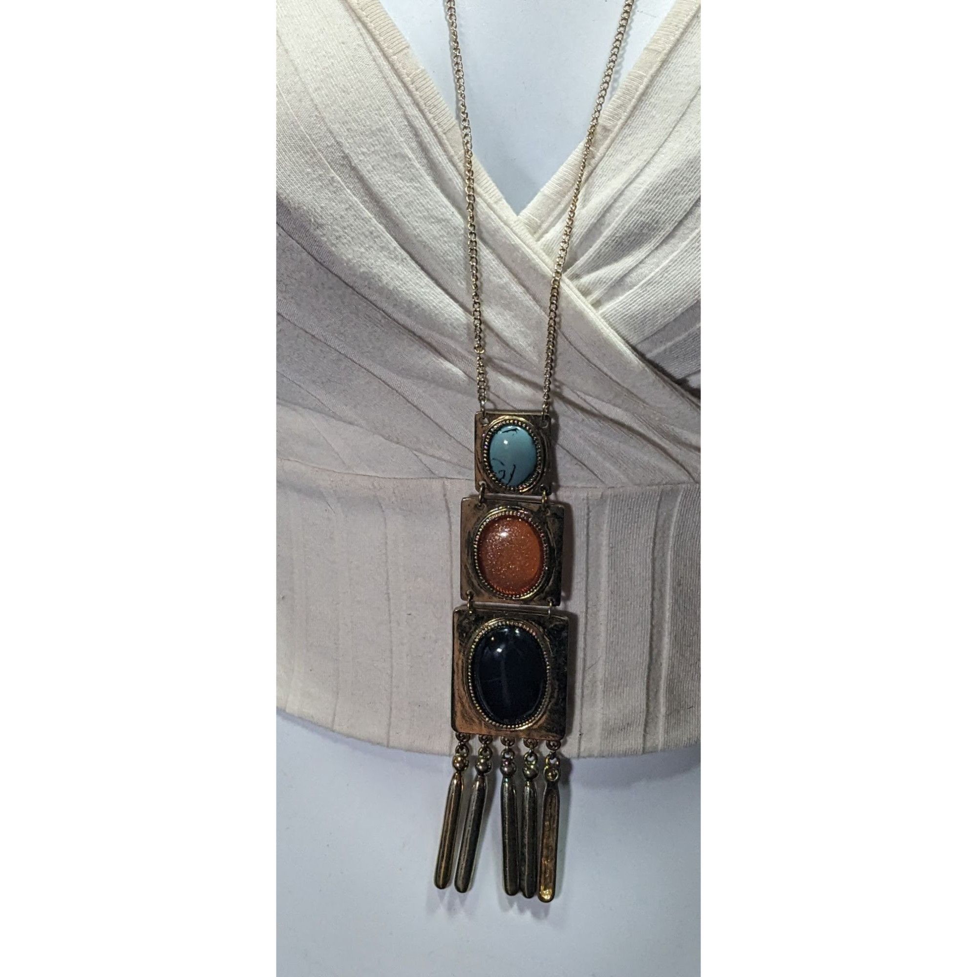 Other Vintage Southwestern Pendant Necklace With Faux Stone Caboch Size ONE SIZE - 3 Thumbnail