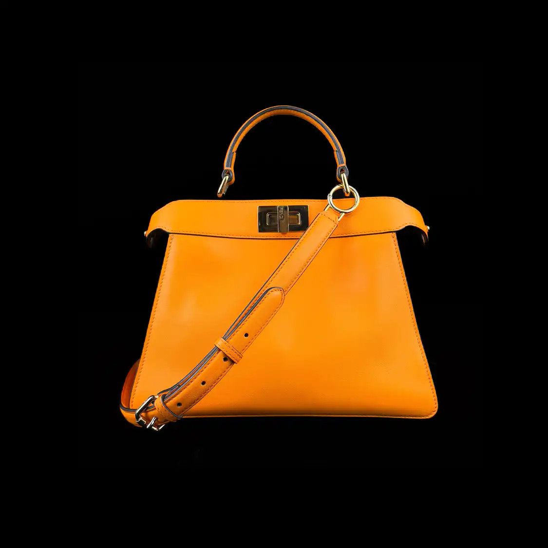 Fendi FENDI Peekaboo Small yellow cowhide leather crossbody bag detachable strap Size ONE SIZE - 1 Thumbnail