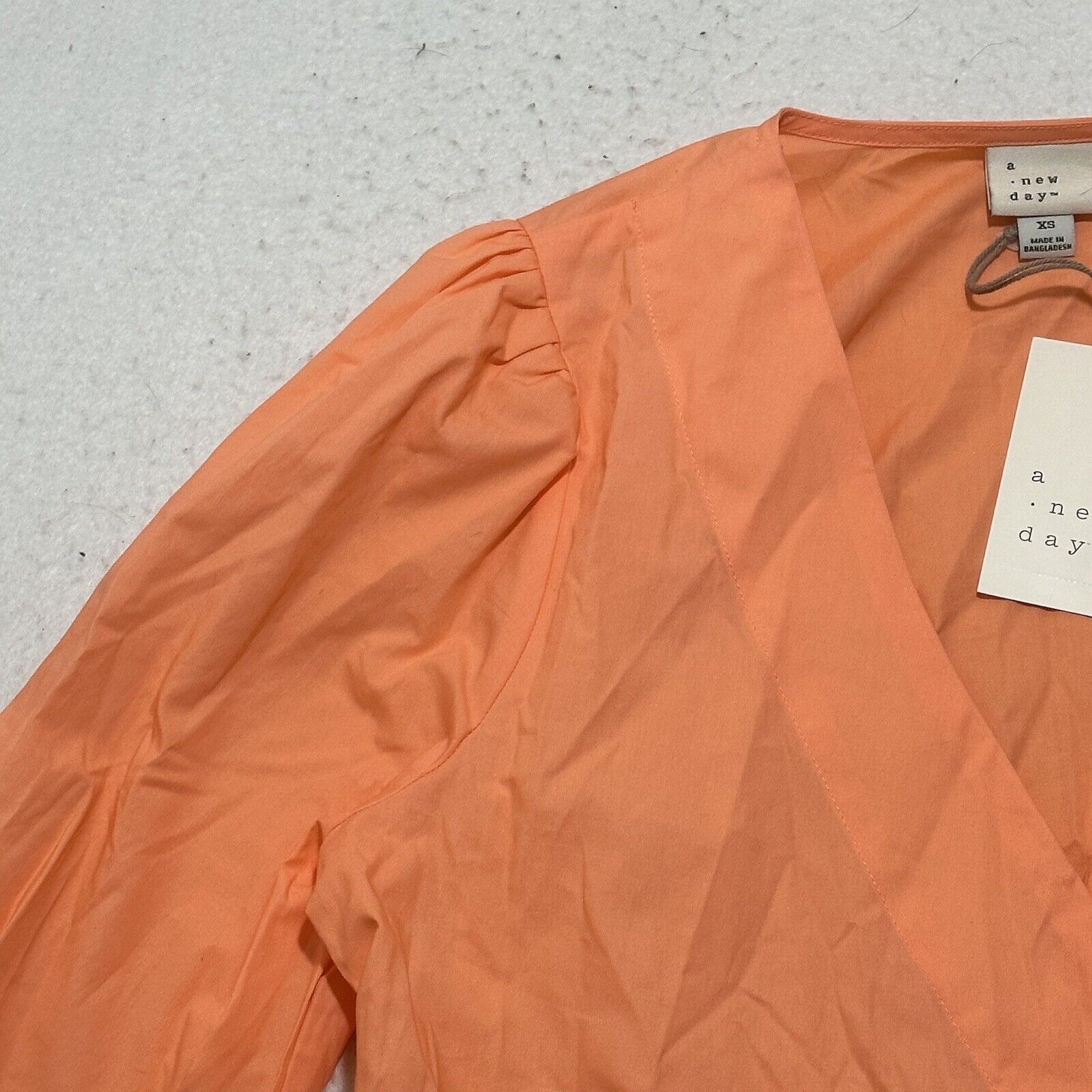 Other A New Day XS Tie Front Wrap Blouse 3/4 Sleeve VNeck Top Size XS / US 0-2 / IT 36-38 - 6 Thumbnail
