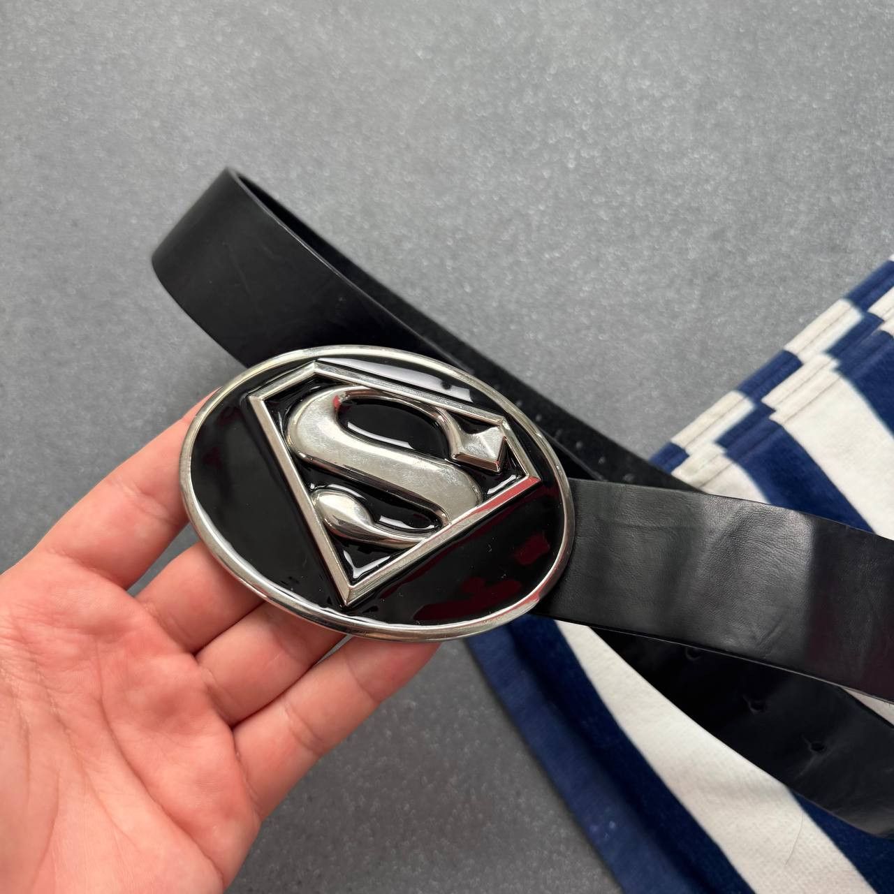 Japanese Brand × Vintage Vintage Superman Big Buckle Y2K Unisex Belt Size ONE SIZE - 1 Thumbnail