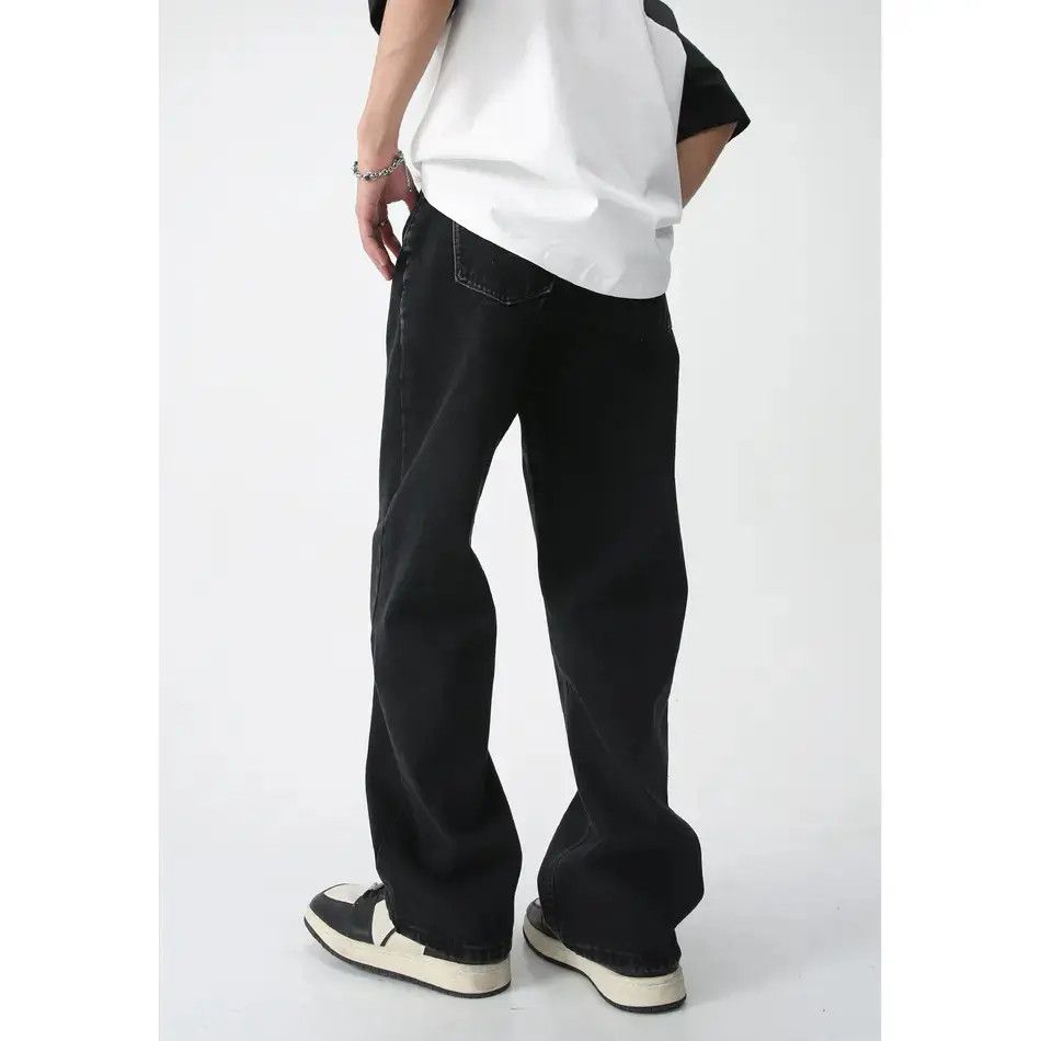 Japanese Brand Retro loose solid color straight leg jeans Size US 32 / EU 48 - 3 Thumbnail