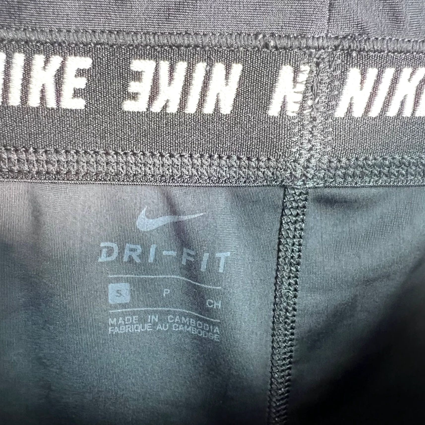 Nike Nike Dri-Fit Womens Black Running Tights Size Small with Drawstring Leggings Size ONE SIZE - 3 Thumbnail
