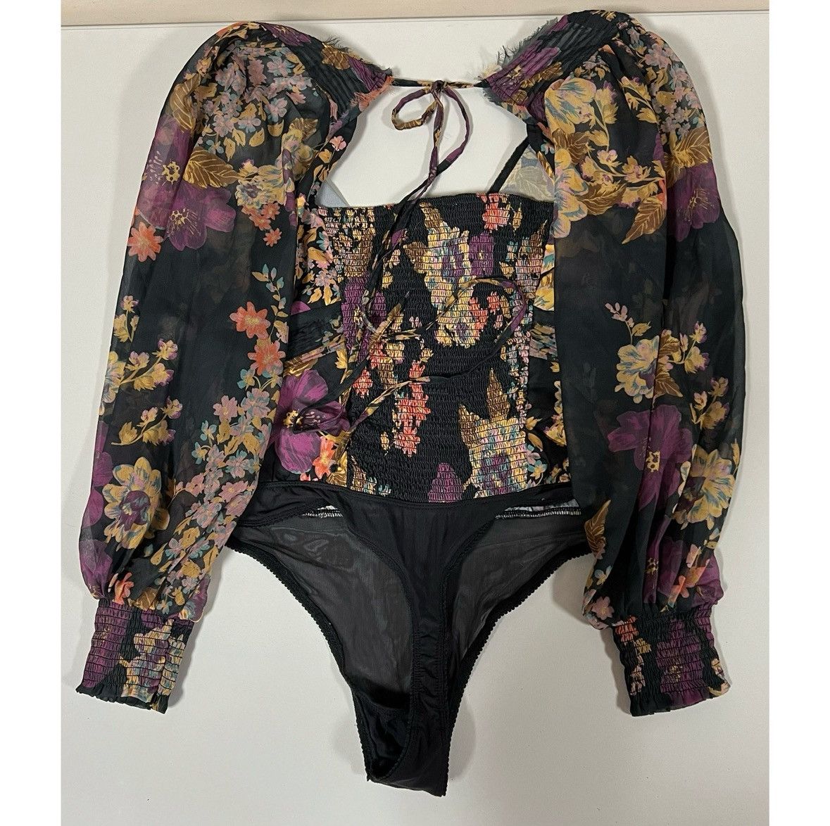 Free People Free People Floral Long Sleeve Shirt Blouse Bodysuit Size M✨ Size M / US 6-8 / IT 42-44 - 3 Thumbnail