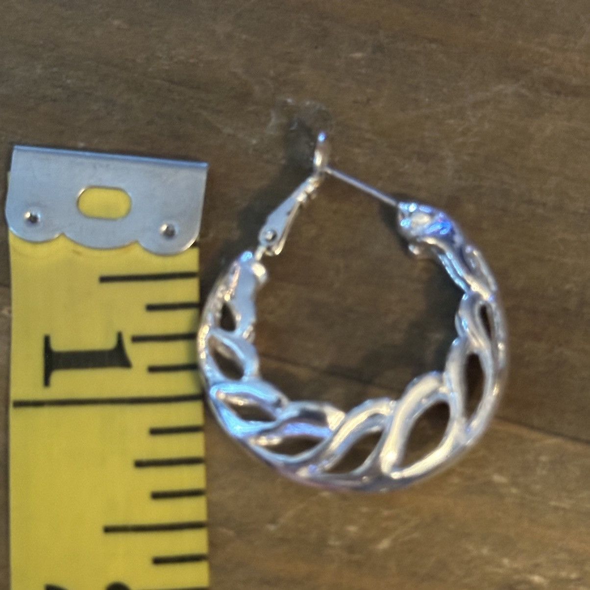 Other Silver tone puffed chain hoop earrings Size ONE SIZE - 3 Thumbnail
