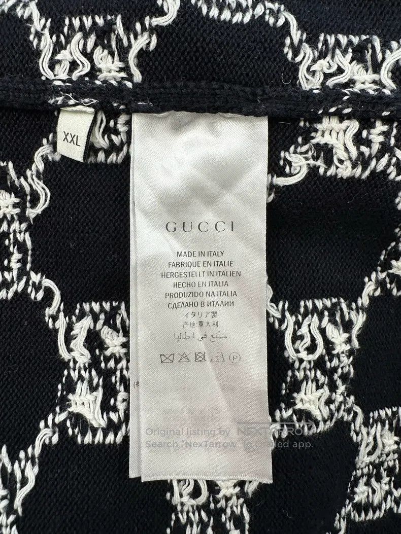 Gucci Gucci Full-print Logo striped knitted sweater Size US XXL / EU 58 / 5 - 9 Thumbnail