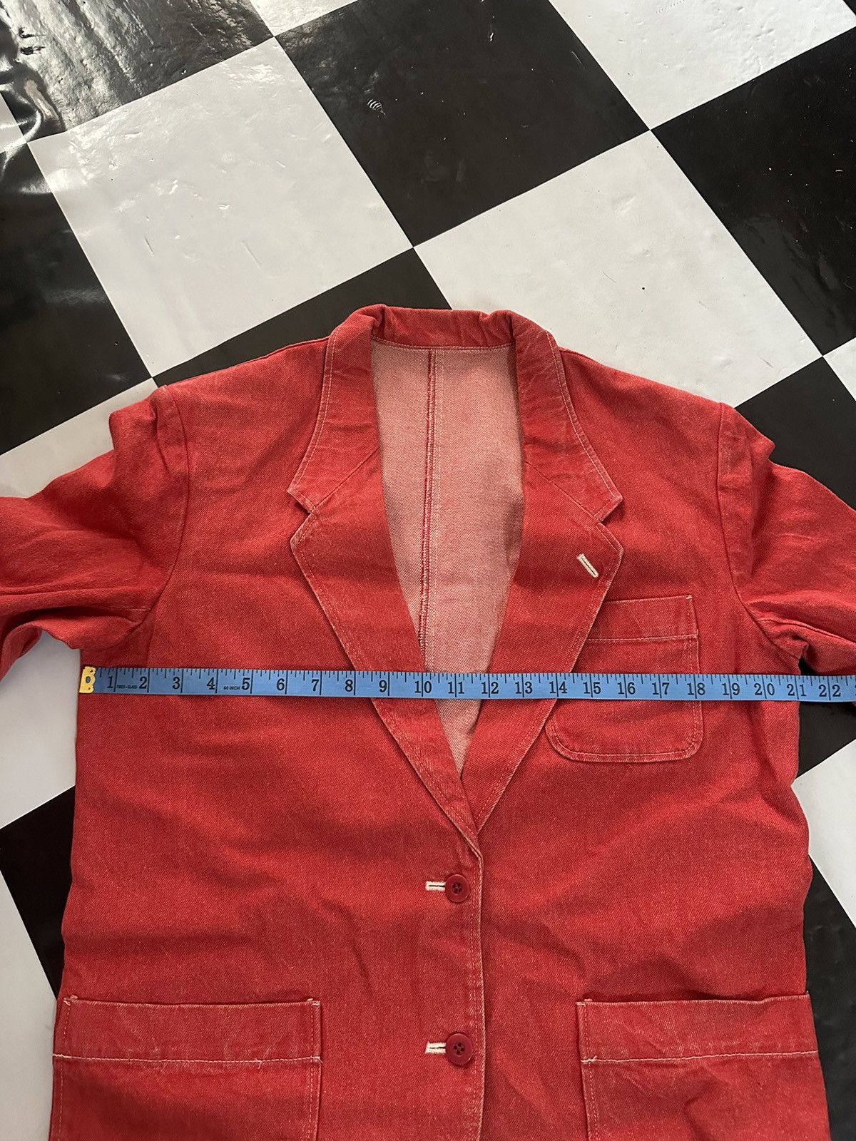 Japanese Brand × Pink House Japanese Vintage Blazer Double Breast Canvas Suits Jacket Size 38R - 10 Thumbnail