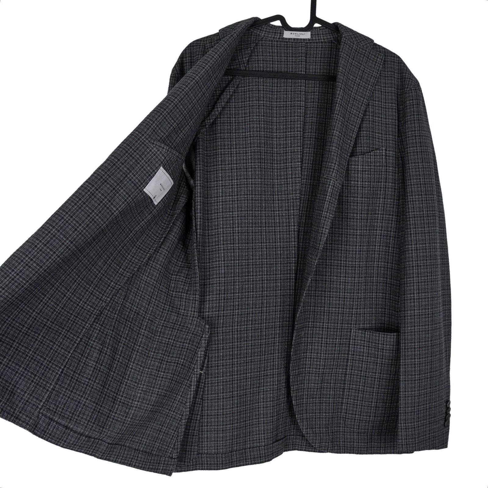 Boglioli Boglioli Milano Gray Check Wool Silk Blend Blazer K Jacket Size US M / EU 48-50 / 2 - 4 Thumbnail