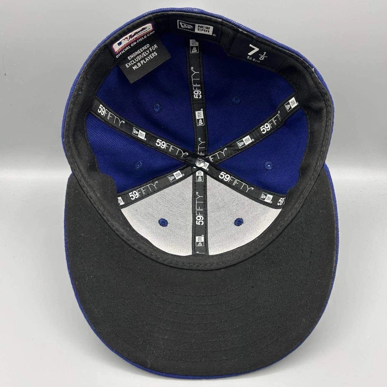 New Era Los Angeles LA Dodgers Hat Men 7 1/8 Blue MLB Fitted Cap Size ONE SIZE - 2 Thumbnail