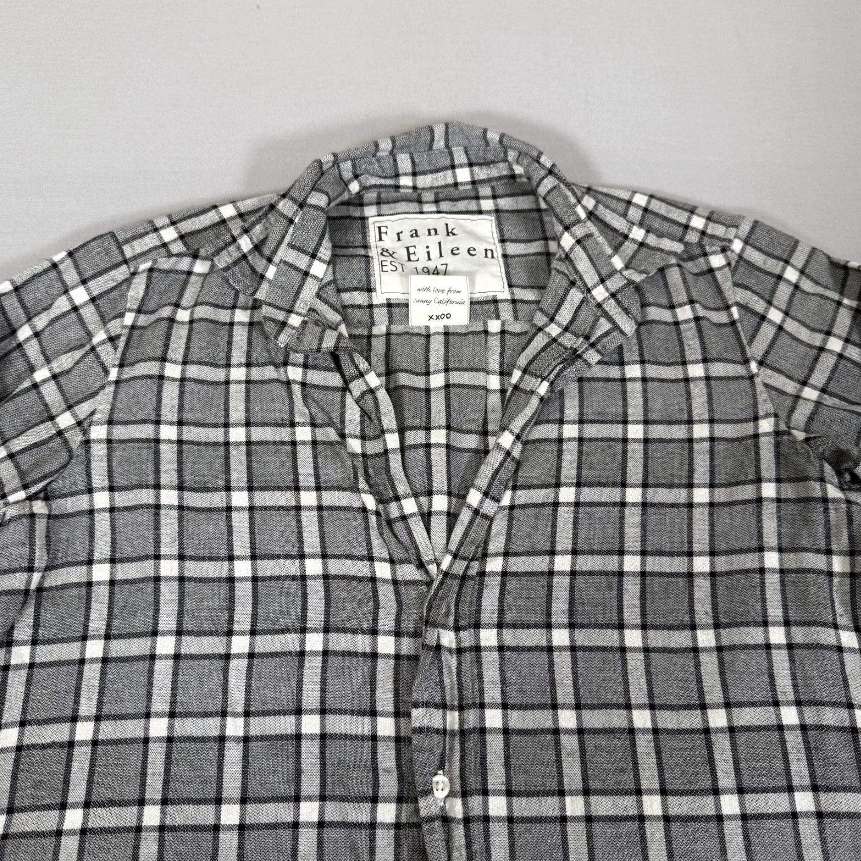 Frank & Eileen VINTAGE no? (Wait: item not vintage) - Frank & Eileen Shirt Womens Small Gray White Plaid Grayson Italian Fabric Casual Size S / US 4 / IT 40 - 2 Thumbnail