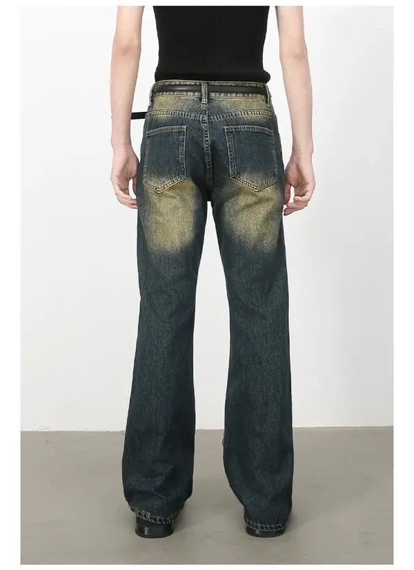Japanese Brand Masuda x Kumi Retro button men's washed loose flared jeans Size US 34 / EU 50 - 5 Thumbnail