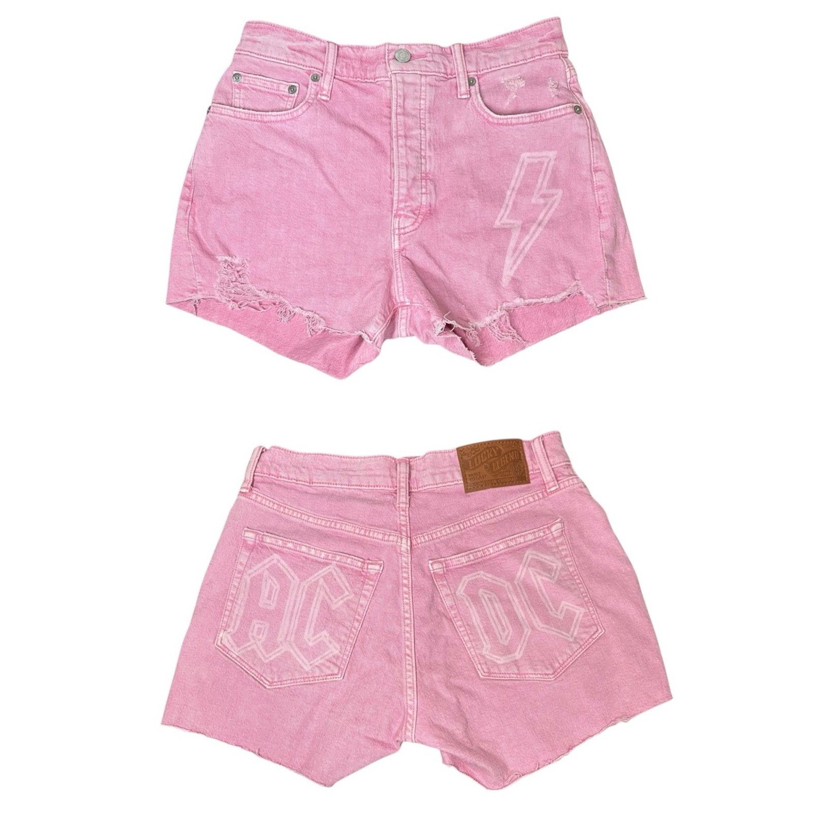 Lucky Brand Lucky Brand AC DC High Rise Mom Pink Denim Jean Shorts 2/26 Size 26" / US 2 / IT 38 - 1 Thumbnail