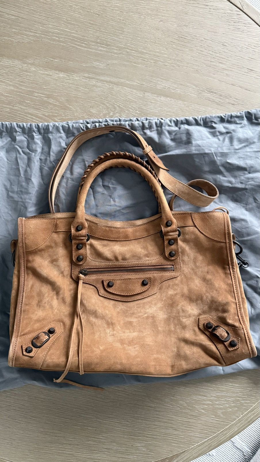 Balenciaga Le City Medium in Camel Suede Size ONE SIZE - 2 Thumbnail
