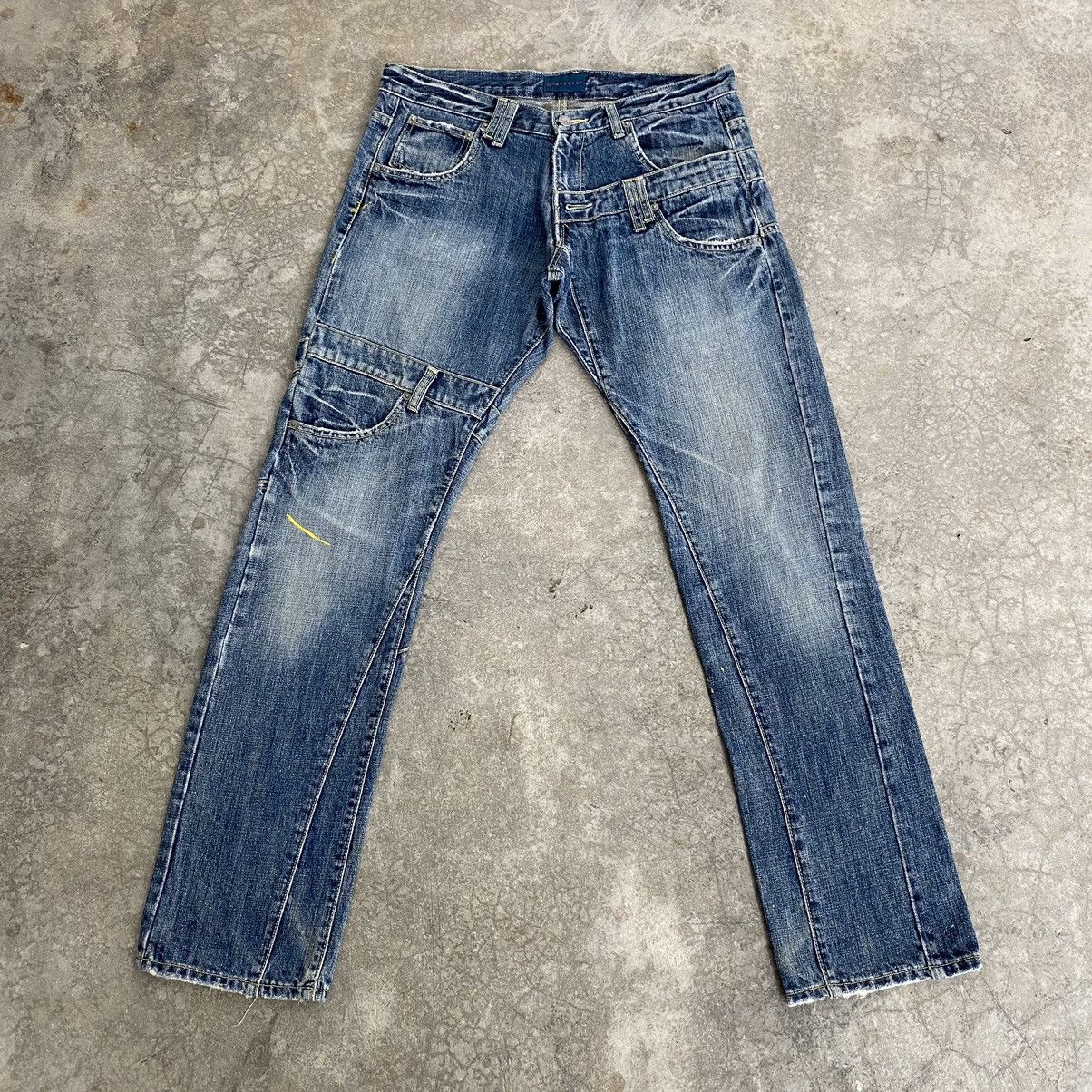 Designer × Japanese Brand Rage Blue Japan Double Waist Denim Jeans Size US 31 - 1 Thumbnail