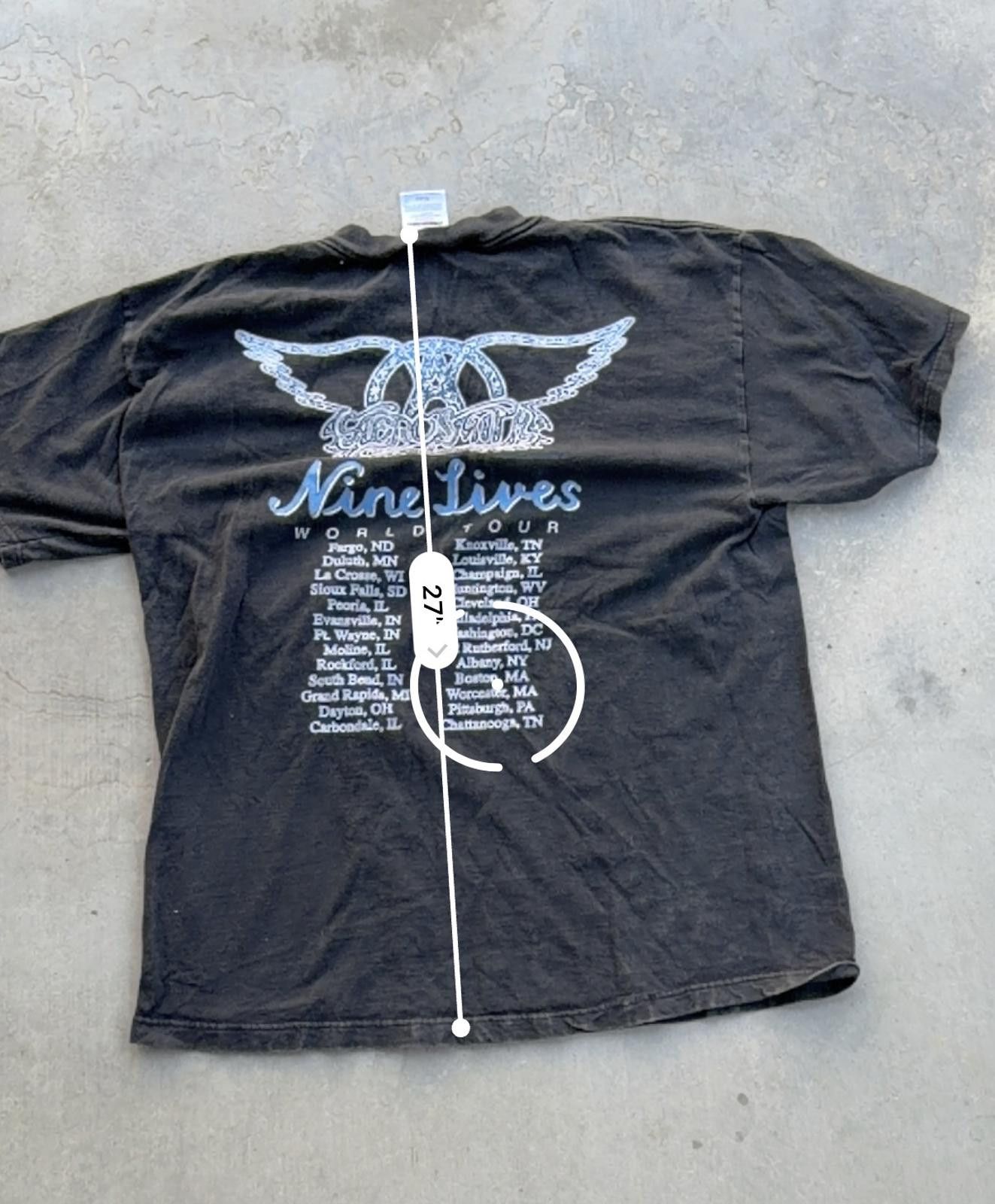 Tultex Vintage 1997 Aerosmith Nine Lives Tour Tee XL Band Shirt Size US XL / EU 56 / 4 - 7 Thumbnail