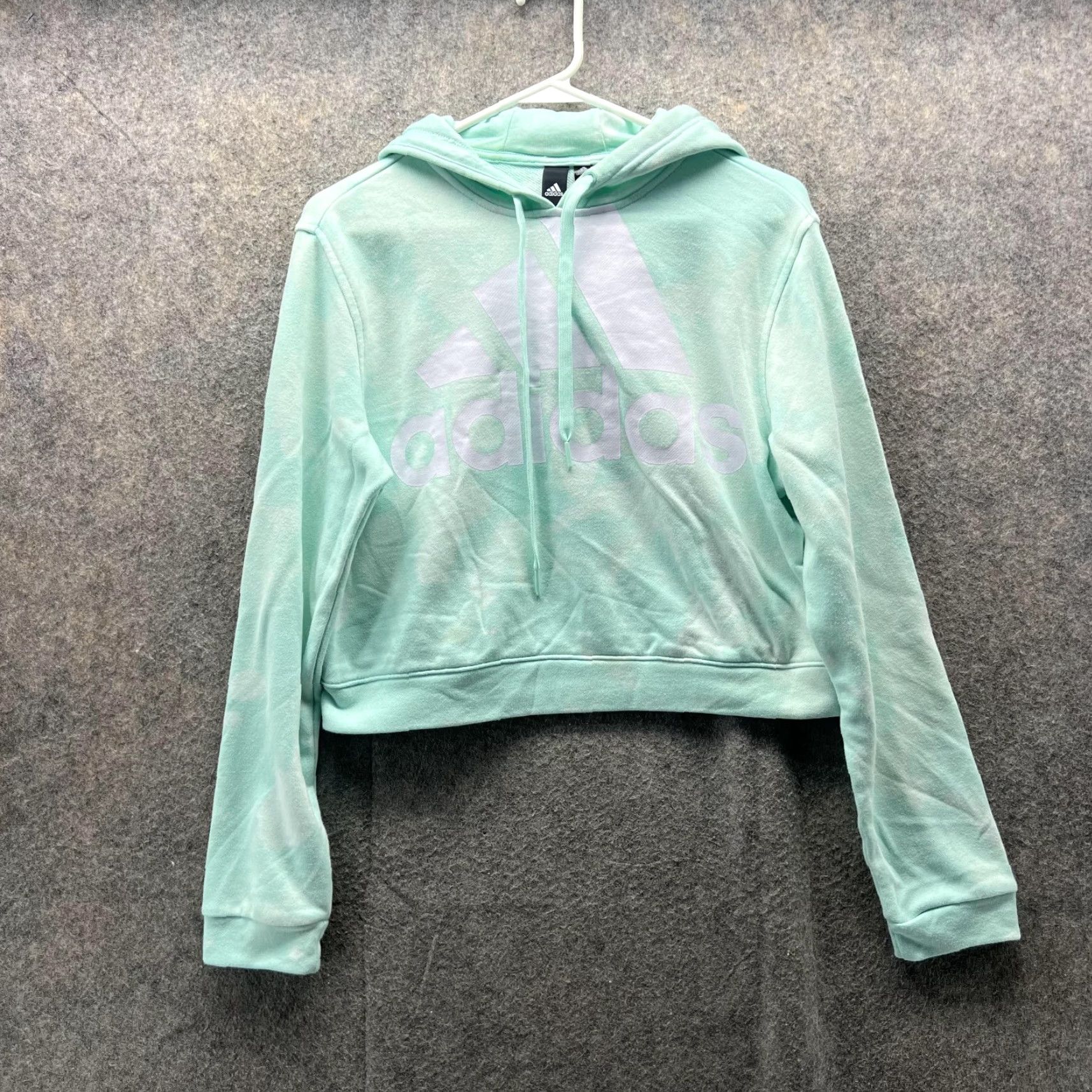 Adidas VINTAGE adidas Sweater Women Medium Teal Blue White Cropped Hoodie Pullover Cotton Logo Navy? Size M / US 6-8 / IT 42-44 - 2 Thumbnail