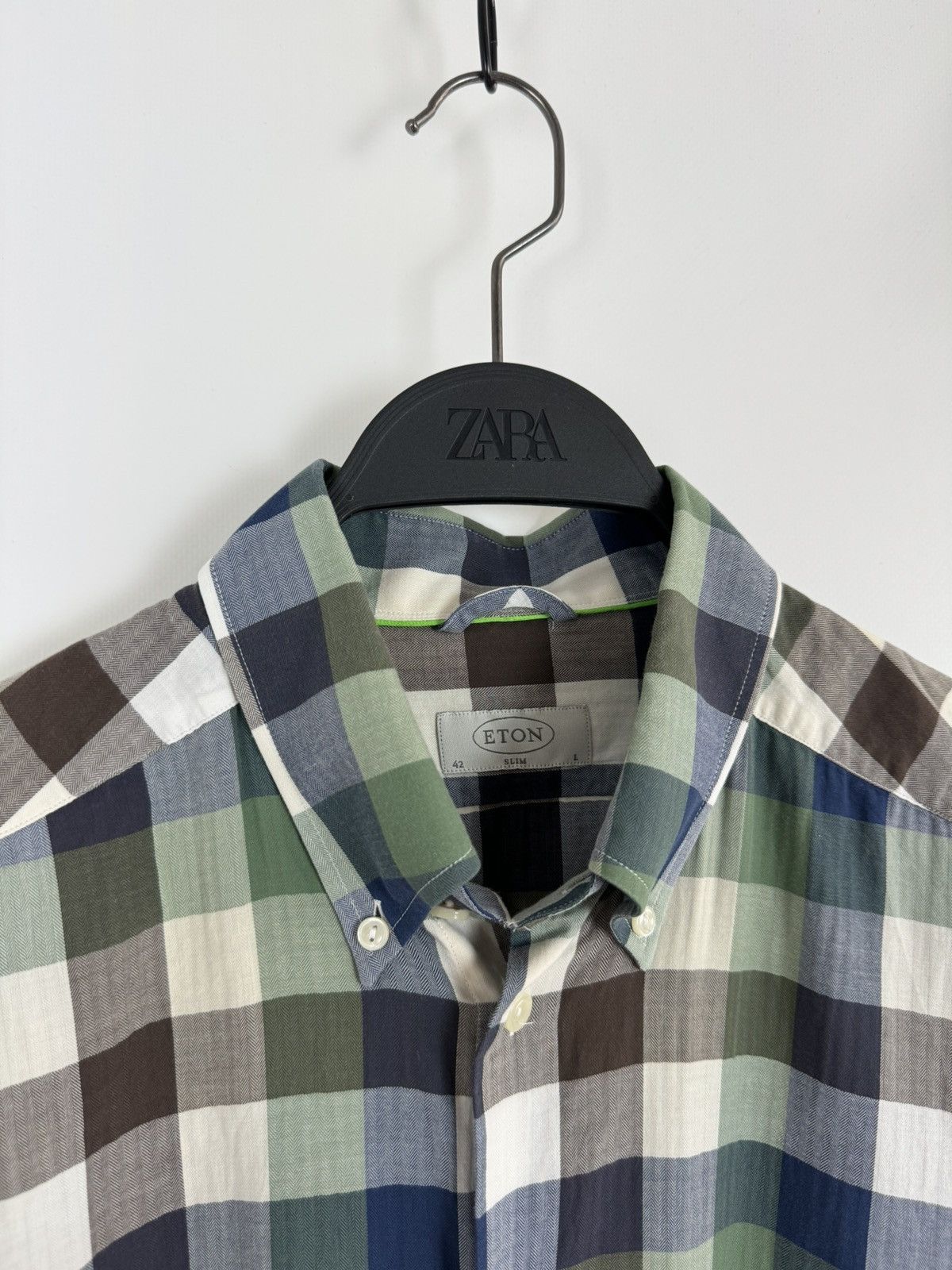 Eton Eton Check Pocket Slim Fit Shirt Size US L / EU 52-54 / 3 - 3 Thumbnail