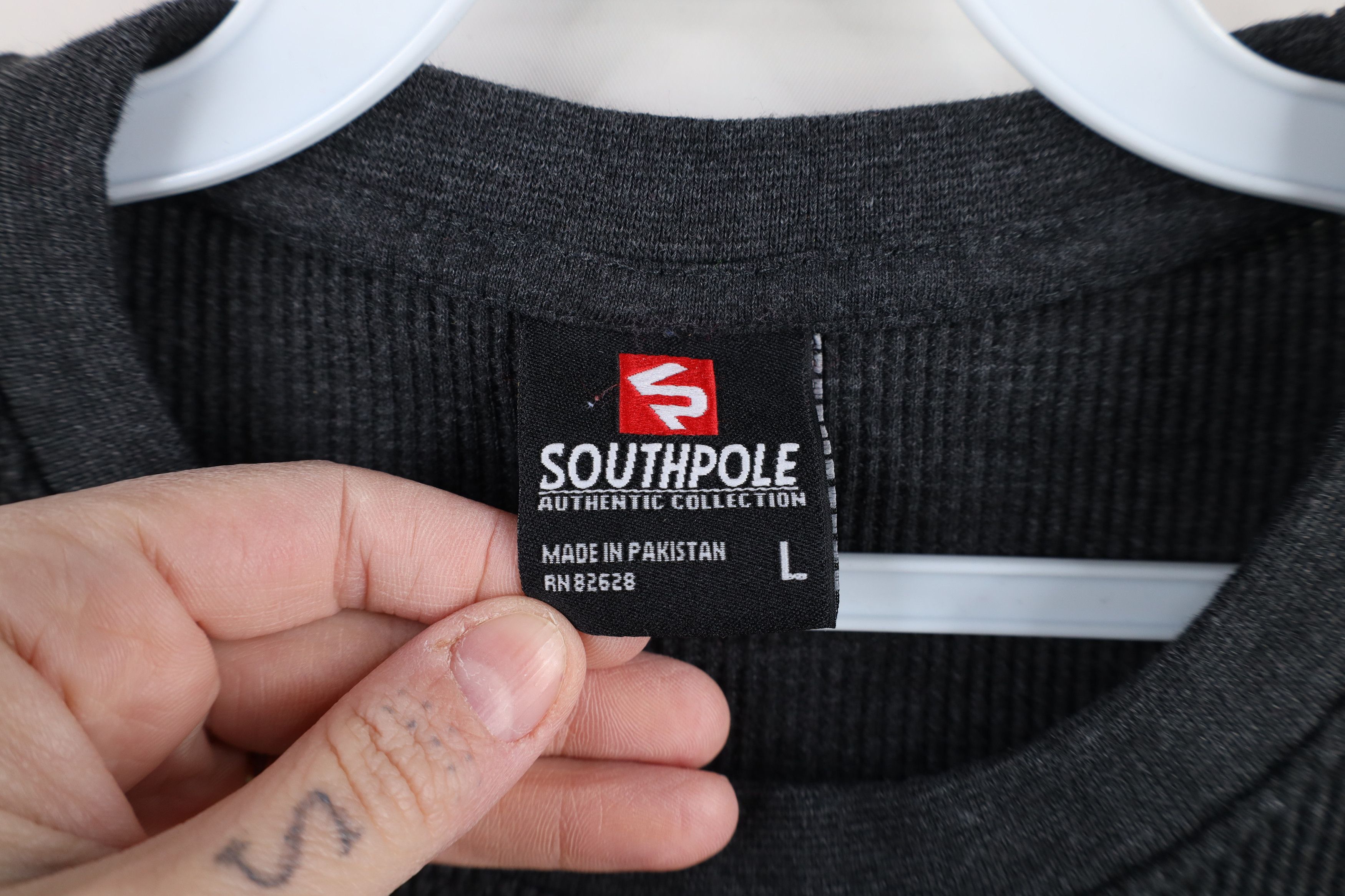 Southpole × Vintage Vintage Southpole Waffle Knit Long Sleeve T-Shirt Gray Size US L / EU 52-54 / 3 - 6 Thumbnail