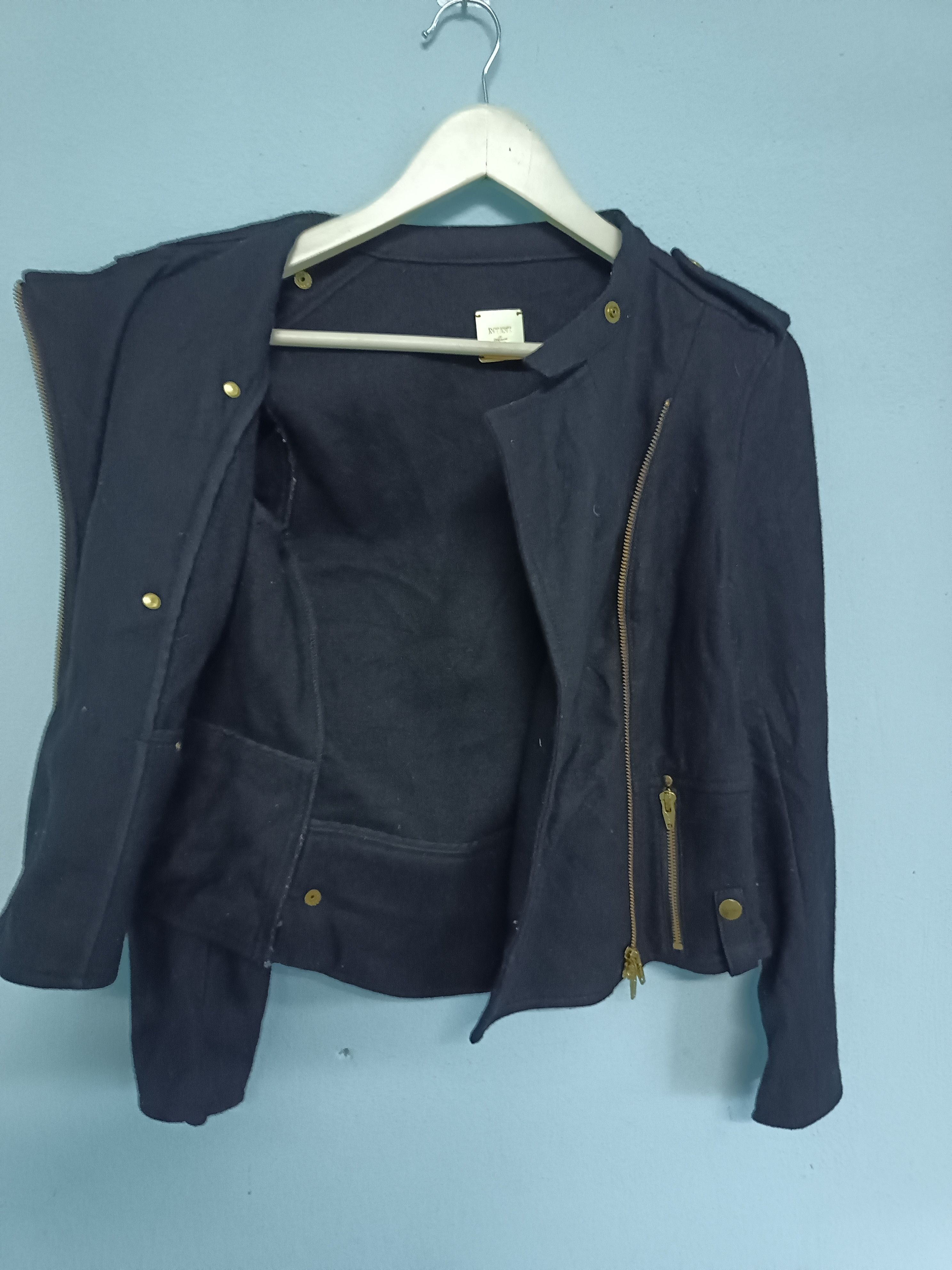 Designer × Japanese Brand Muse Asymmetric Zip Wool Blend Black Jacket Size S / US 4 / IT 40 - 3 Thumbnail