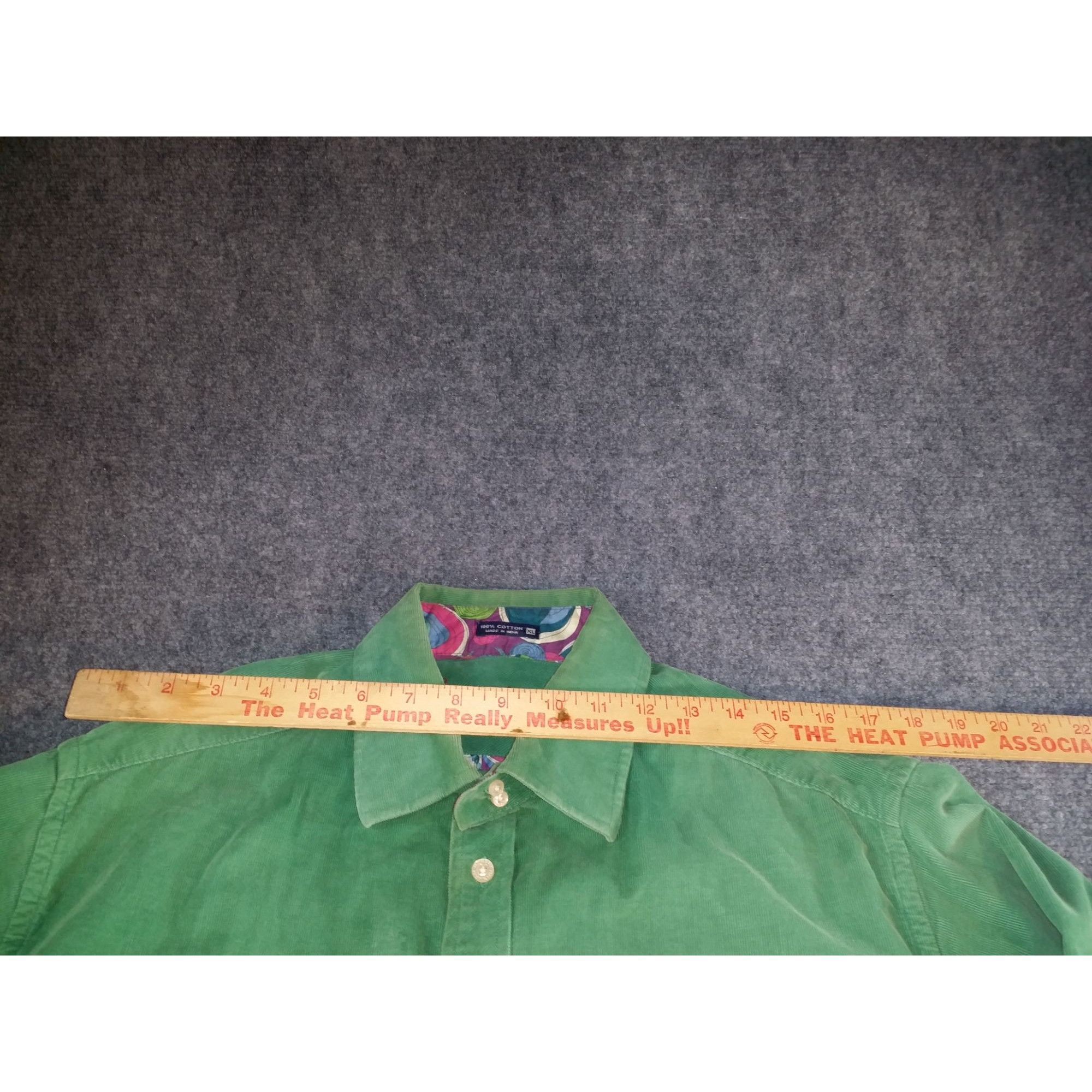 Robert Graham Robert Graham Corduroy Button Up Shirt Men Sz XL Green Desig Size US XL / EU 56 / 4 - 5 Thumbnail