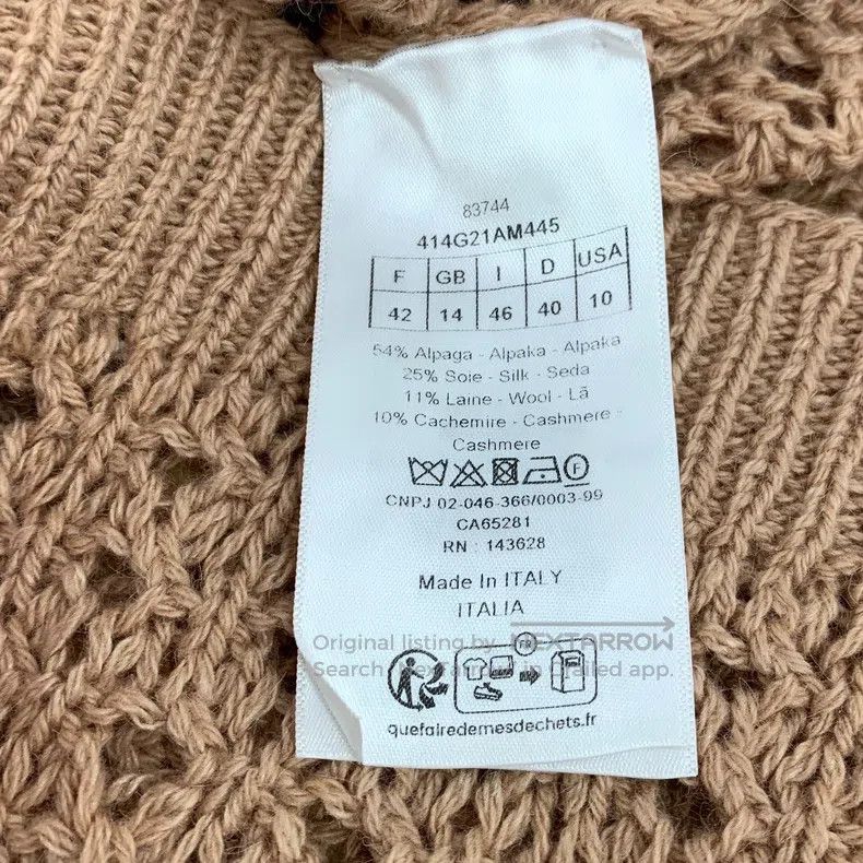 Dior Dior Brown alpaca wool round neck single-breasted long-sle Size M / US 6-8 / IT 42-44 - 6 Thumbnail