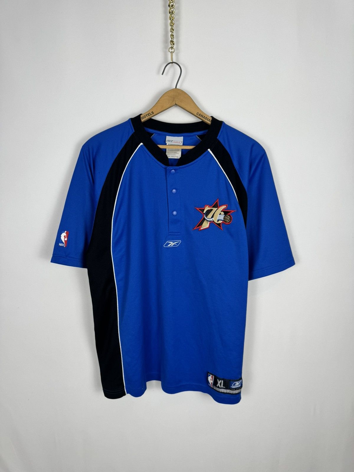 Reebok 2000s Reebok Philadelphia 76ers Warm Up Jersey Size US XL / EU 56 / 4 - 1 Thumbnail