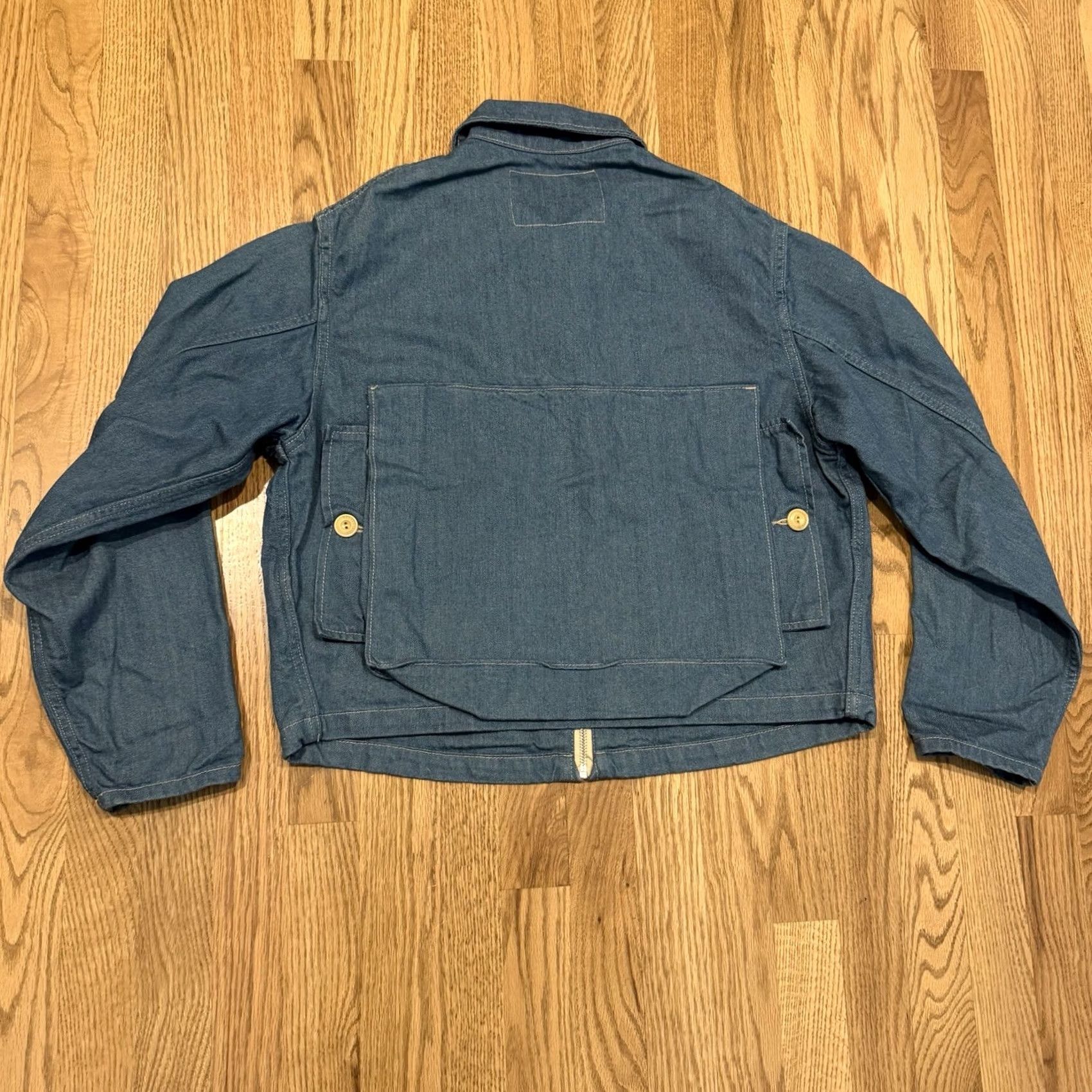 Levi's VINTAGE Levi's Made & Crafted Denim Cropped Jacket Mens 2XS Blue Denim Jacket Crop Cropped Wit Cottn USA 50s Fishing Style Size US XXS / EU 40 - 2 Thumbnail
