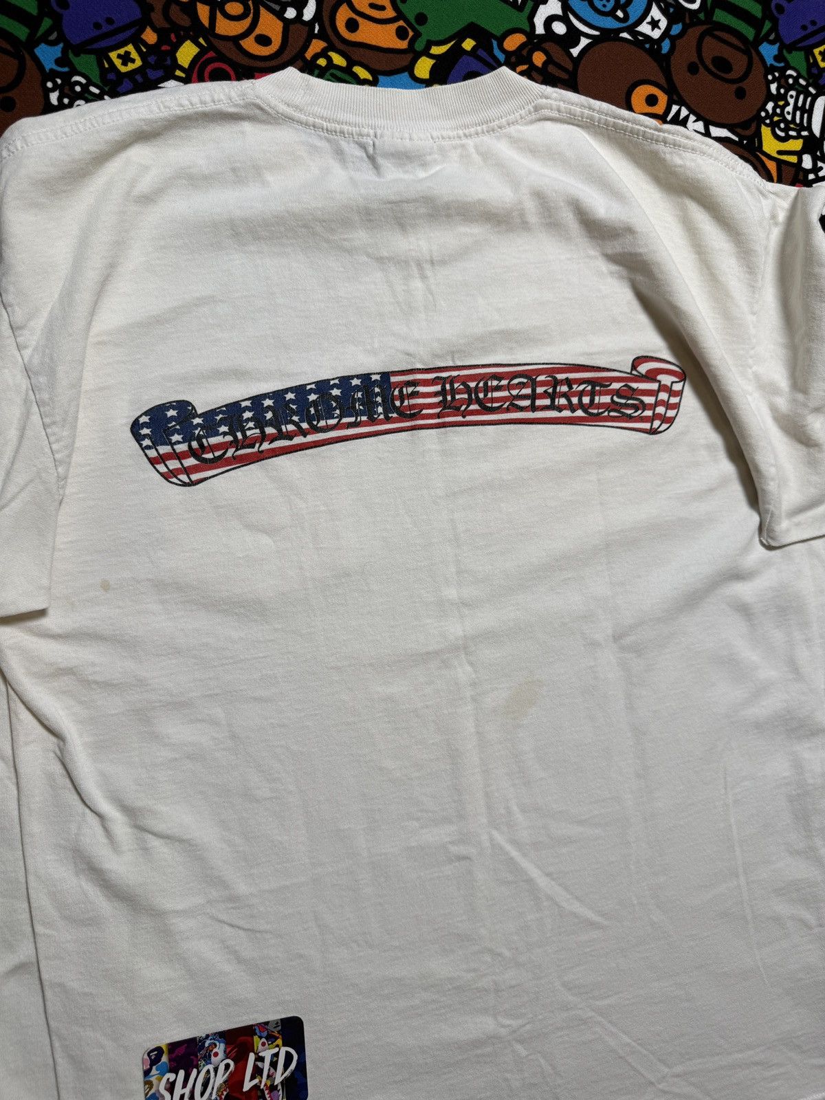 Chrome Hearts Chrome Hearts Vintage White USA Scroll Logo Long Sleeve Tee Size US L / EU 52-54 / 3 - 8 Thumbnail
