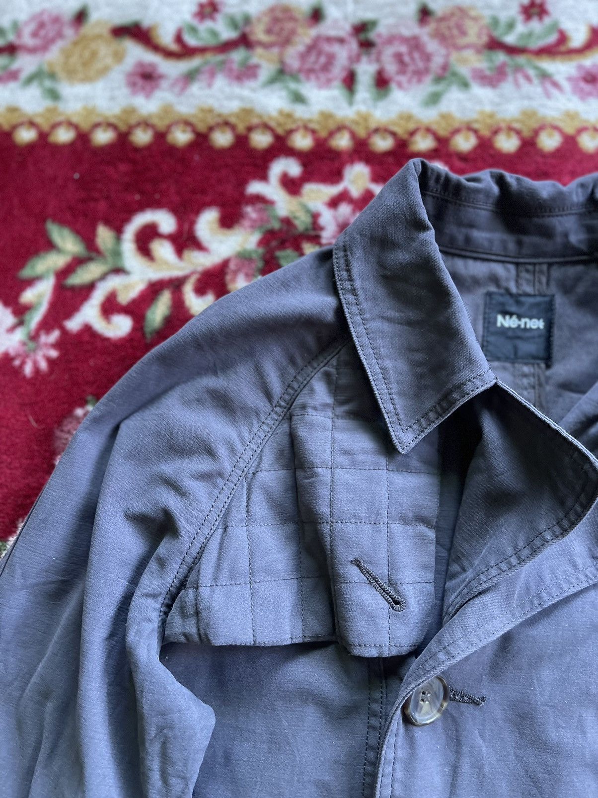 Designer Ne-Net Issey Miyake Double Breasted Long Coat Jacket Size US L / EU 52-54 / 3 - 4 Thumbnail