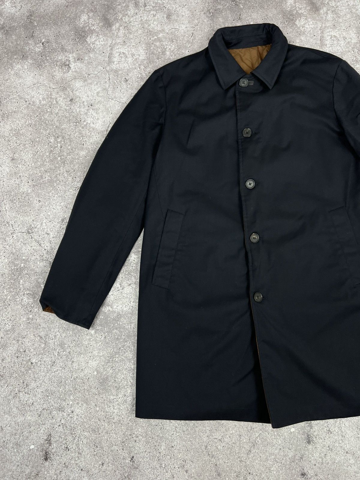 Corneliani Corneliani Reversible Coat Jacket Brown Blue Size US L / EU 52-54 / 3 - 16 Thumbnail