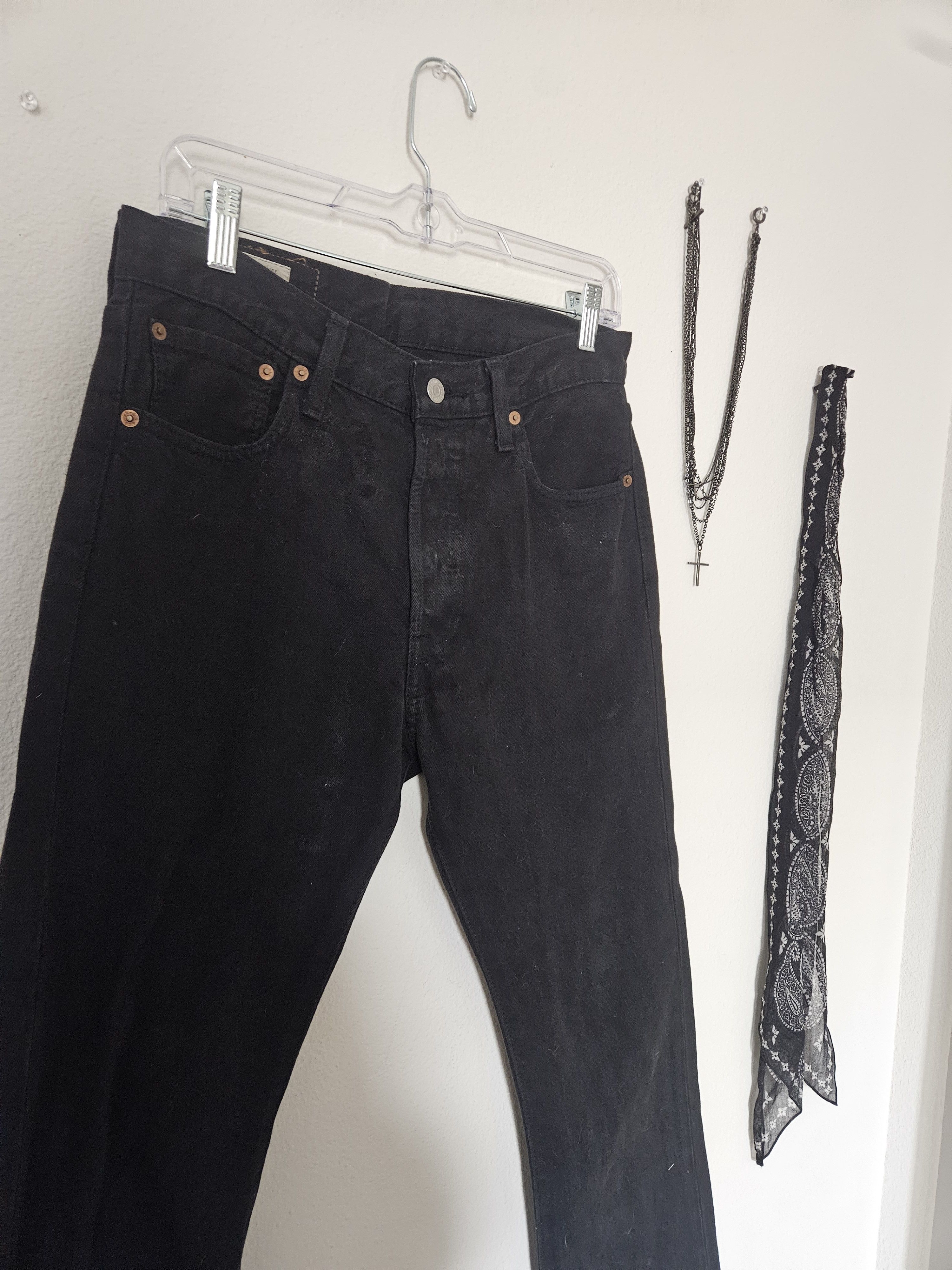 Levi's Levi's Premium 501 Black Raw Hems Size US 31 - 3 Thumbnail