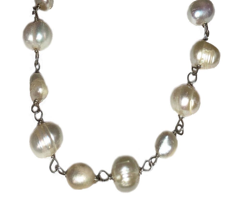 Handmade Sterling Silver Hand Made Artisan Cultured Pearl Bracelet Size ONE SIZE - 3 Thumbnail