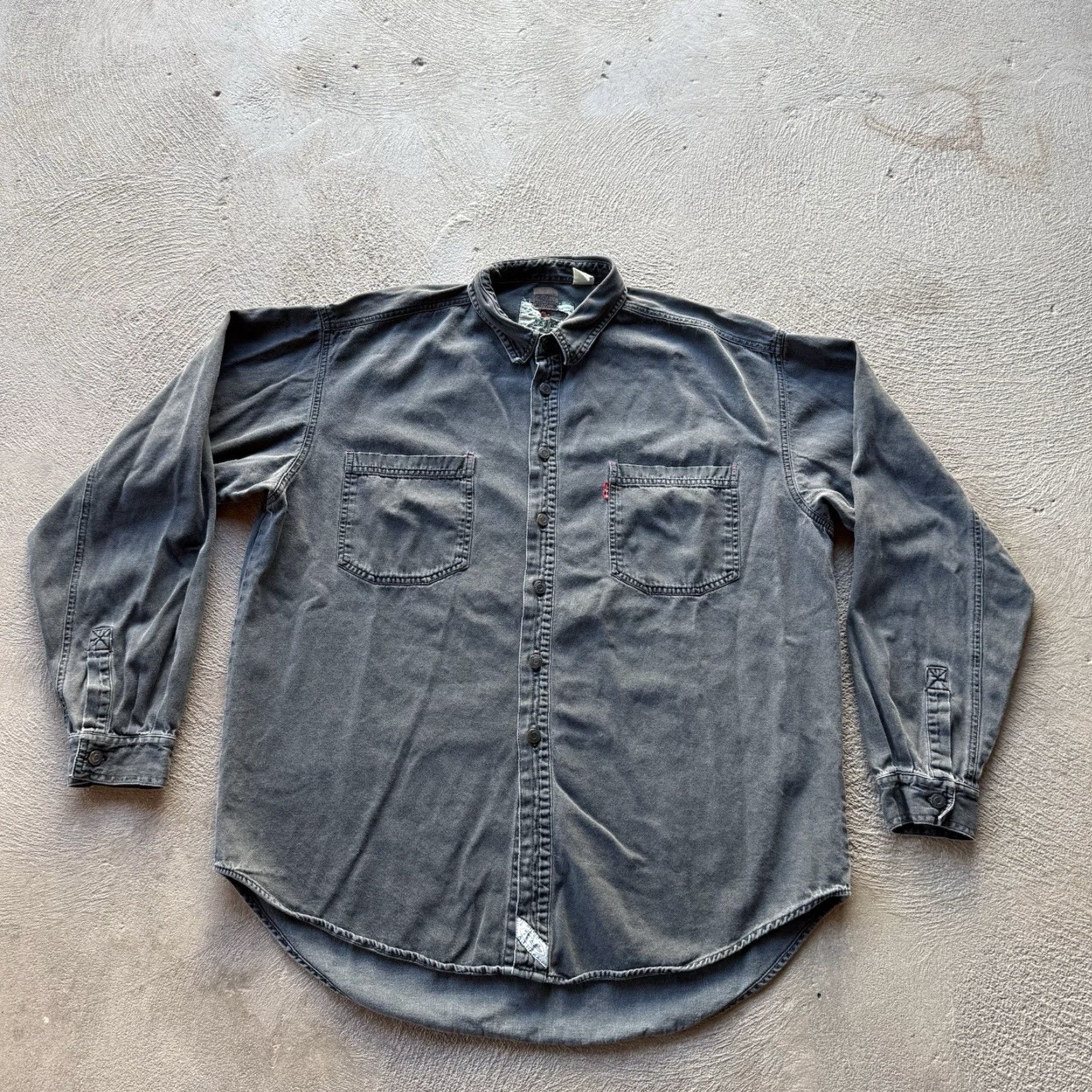Levi's Levi's Shirt Denim Button-Up XL Black Western Cowboy Rodeo Classic Mens Size US XL / EU 56 / 4 - 2 Thumbnail