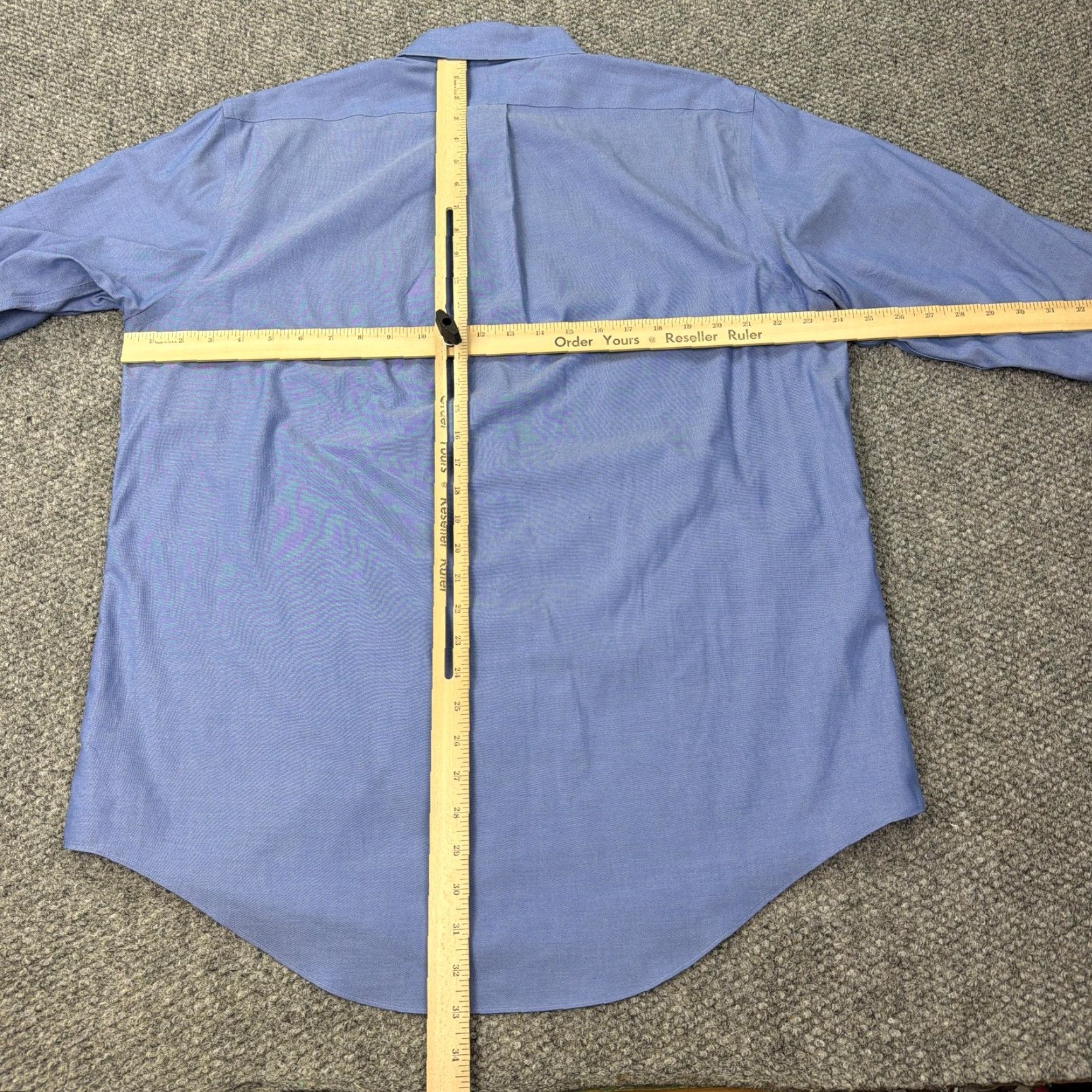 Lands' End Lands' End Dress Shirt Mens 16.5 32/33 Blue No Iron Supima Cotton Button-Down Shirt (Classic Fit) Mens Size 46R - 7 Thumbnail