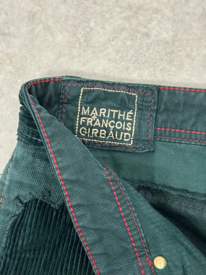 Marithe + Francois Girbaud 2000s Marithé + François Girbaud Dark Green Abstract Pants Size US 33 - 9 Thumbnail