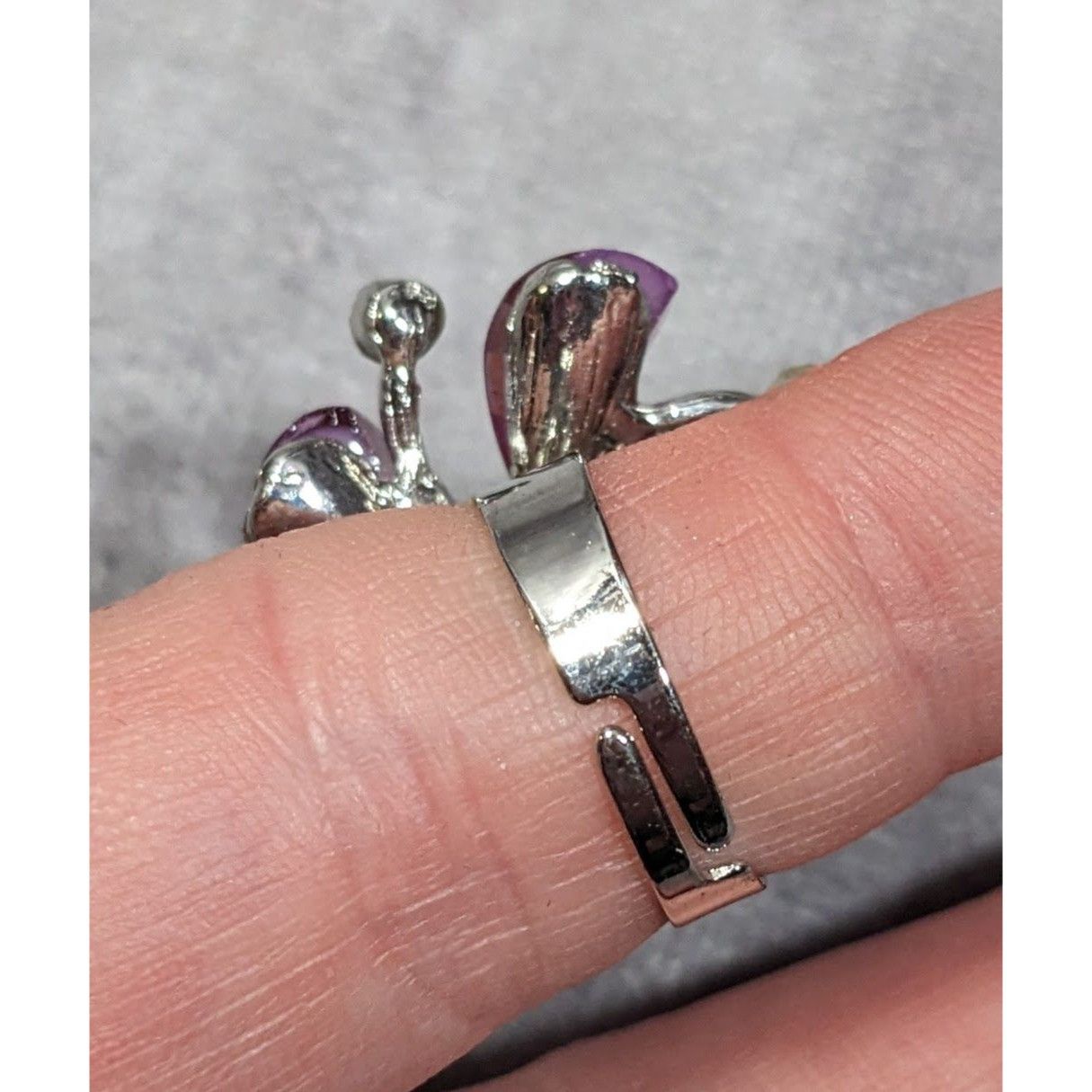 Other Whimsical Fairycore Purple And Silver Tone Ring Adjustable S Size ONE SIZE - 11 Thumbnail