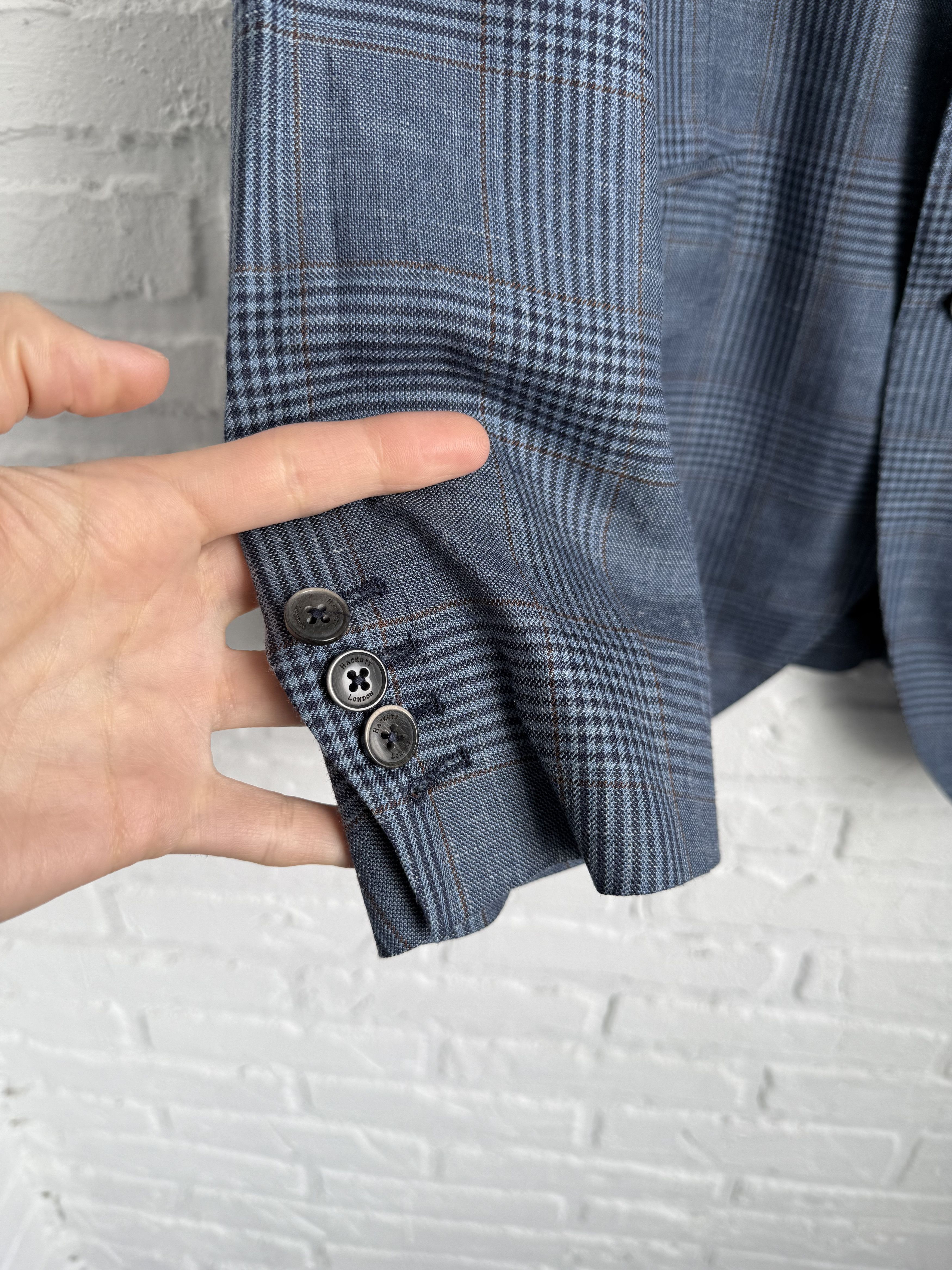 Hackett Hackett Loro Piana Wool Blazer Plaid Blue check blazer Size 42R - 6 Thumbnail