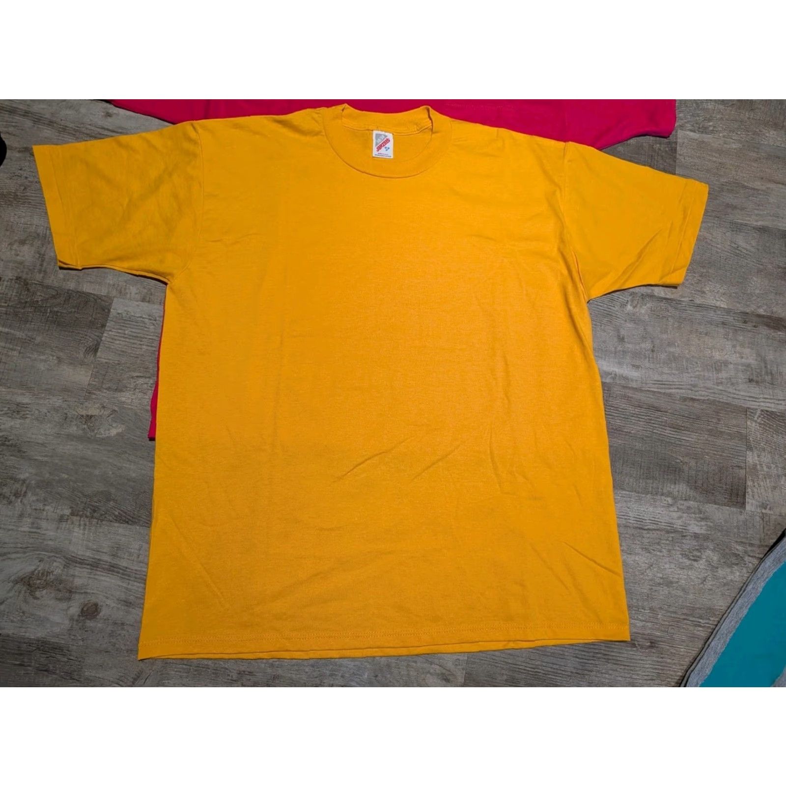 Jerzees VINTAGE Jerzees 50/50 Tee Shirt Lot Of 2 USA Made XL Pink & Yellow Short Sleeve Crew Neck Mens 90s NWOT Size US XL / EU 56 / 4 - 2 Thumbnail