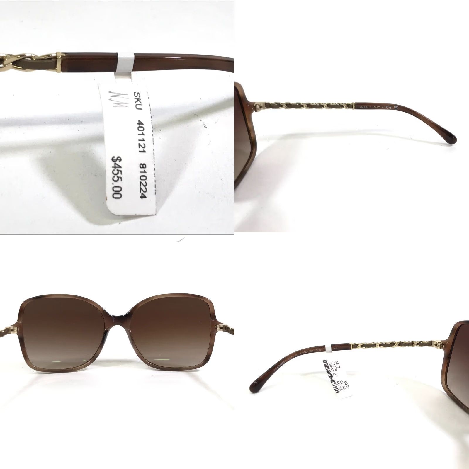 Chanel Elegant Gold Tortoise Woven Leather Frames Chanel Sunglasses 5210Q c1661S5 57 17 135 Fashion Accessories Grailed