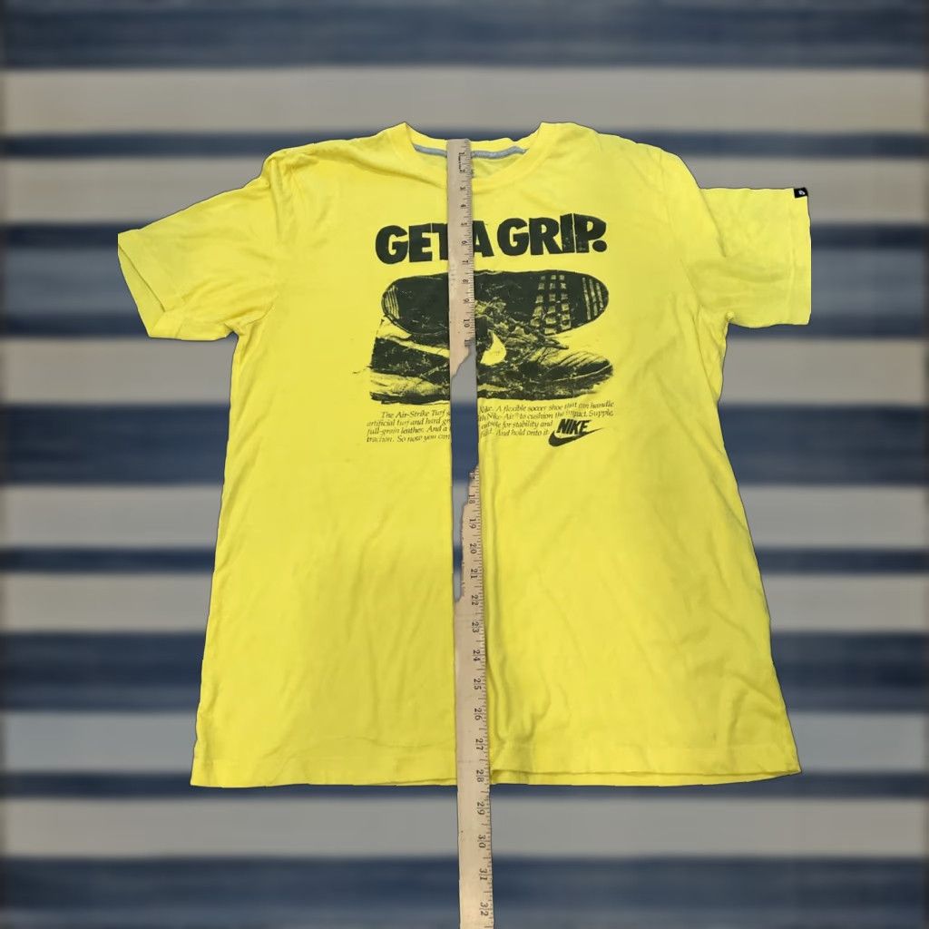 Nike VINTAGE Nike Athletics Get a grip T-shirt Big Print Yellow L Mens Crew Neck Long Sleeve Graphic Print 90s Vintage Nike Athletic Shirt Size US L / EU 52-54 / 3 - 1 Thumbnail