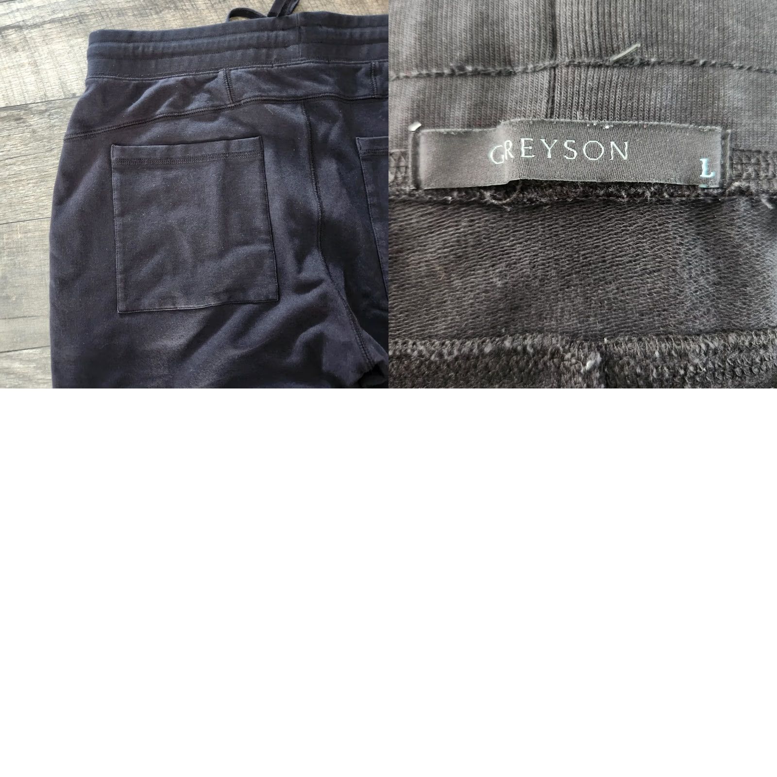 Vintage Greyson Sweatpants Joggers Mens Large Black Fleece Drawstring Athletic Gym Regular Straight Pockets Logo Size US 33 - 8 Thumbnail