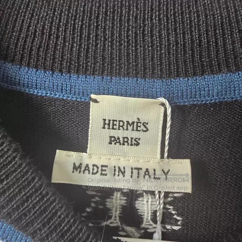 Hermes Hermes Toy Lock Ring Embroidered Wool Knit Short Sleeve Size XXS / US 00 / IT 34 - 3 Thumbnail
