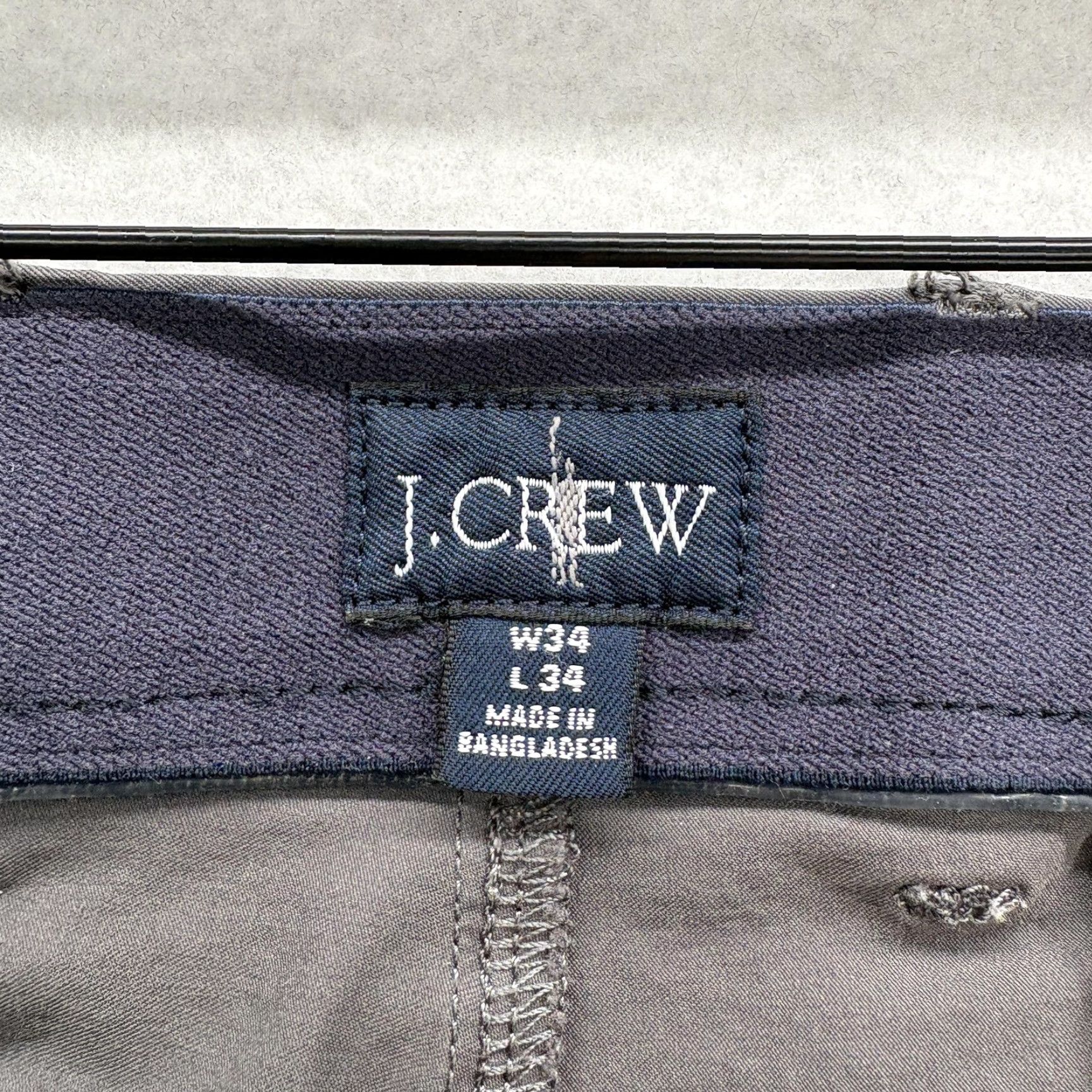 J.Crew J.Crew Tech Pant 770 Chino Pants Mens 34 Gray Stretch Flat Front Zip Pockets Casual Workwear Golf Oarsman Size US 34 / EU 50 - 4 Thumbnail